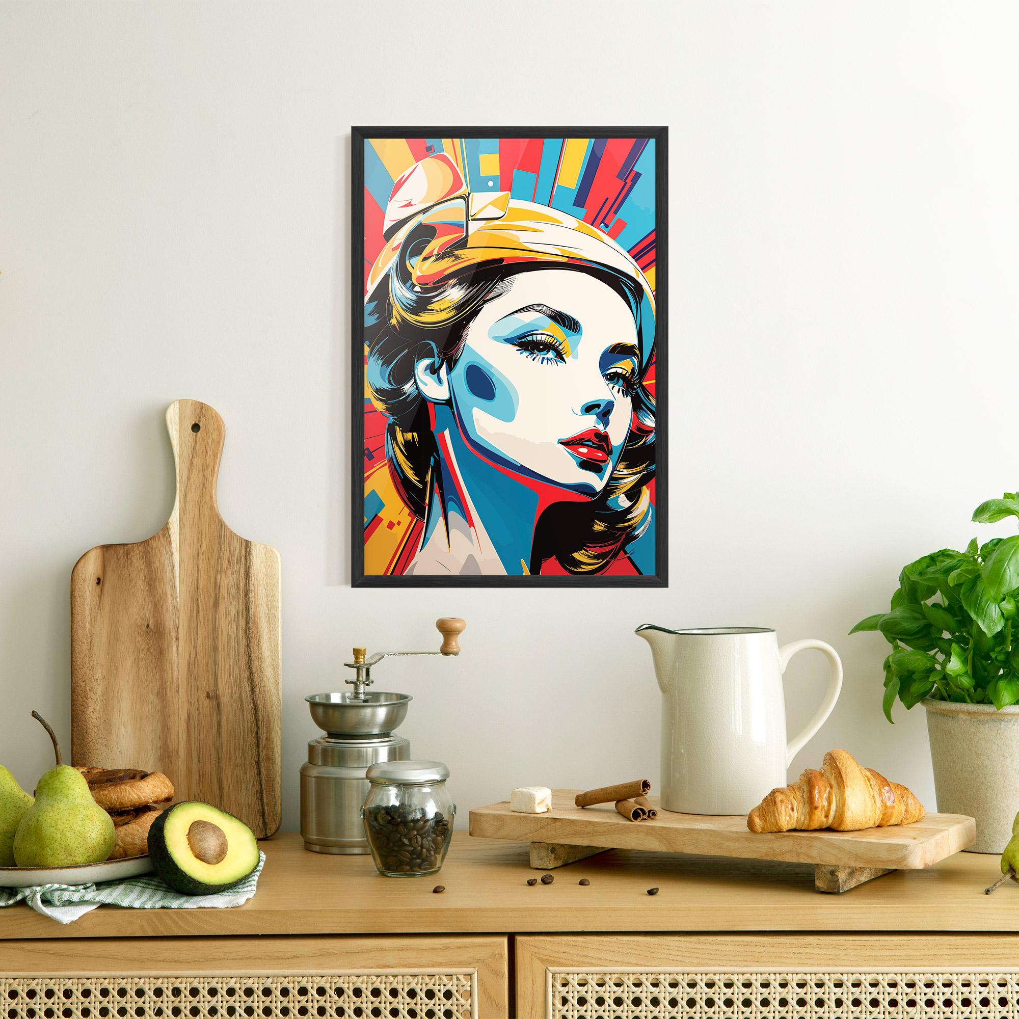 Gerahmte Poster Colorful Portrait Lady mockup 8