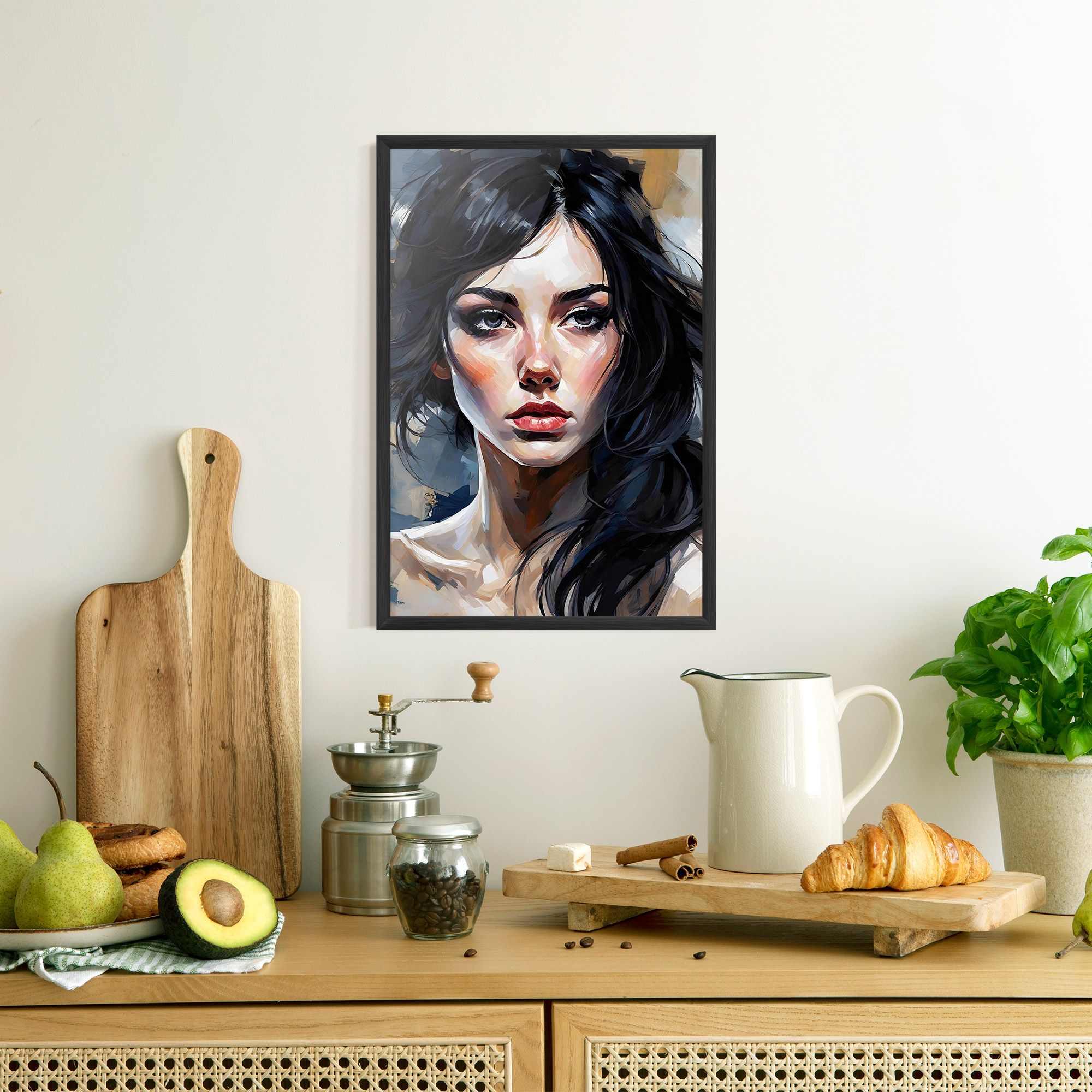 Long Black Hair Portrait mockup 8