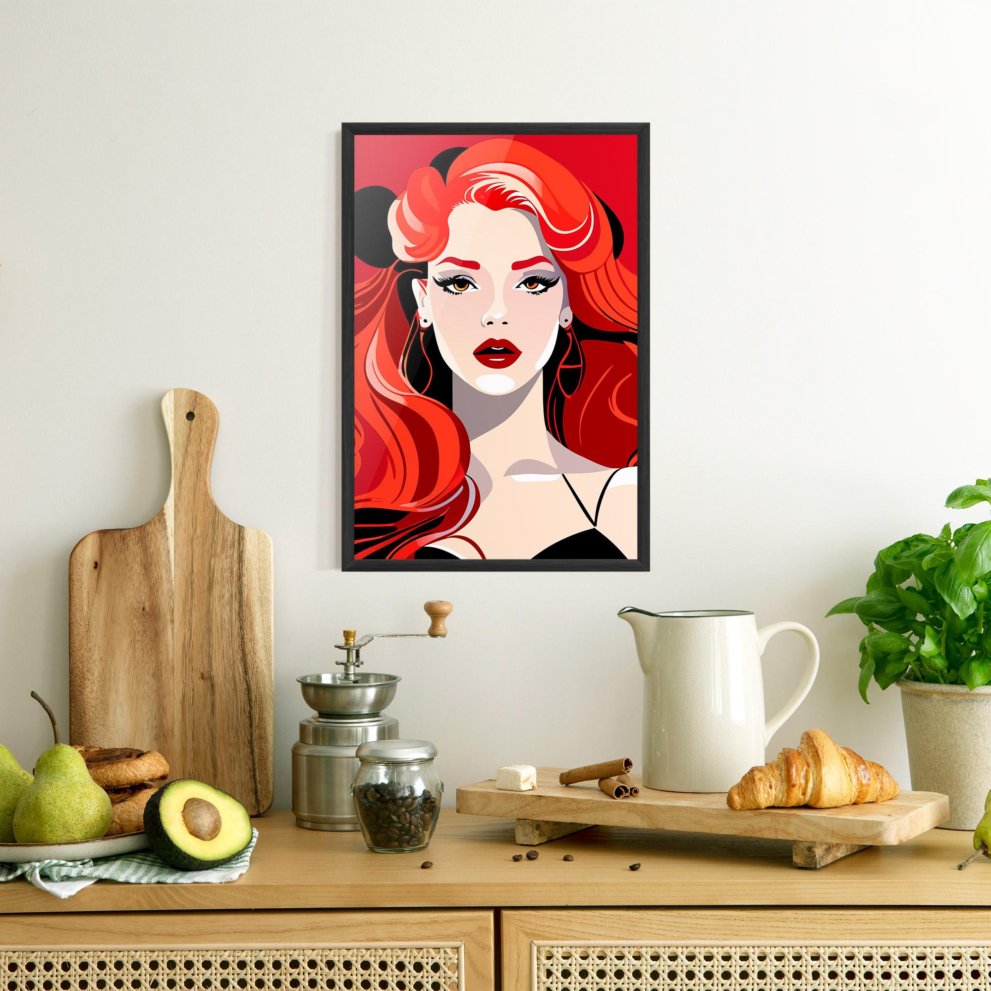 Gerahmte Poster Red Hair Portrait mockup 8