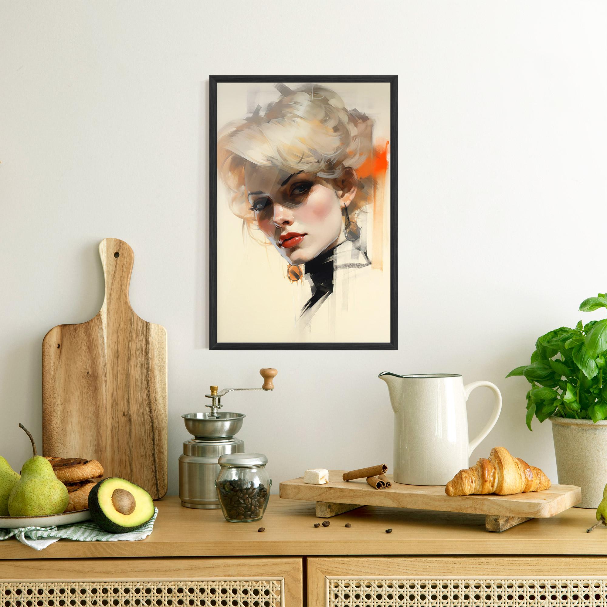 Gerahmte Poster Rockabilly Blonde Girl mockup 8