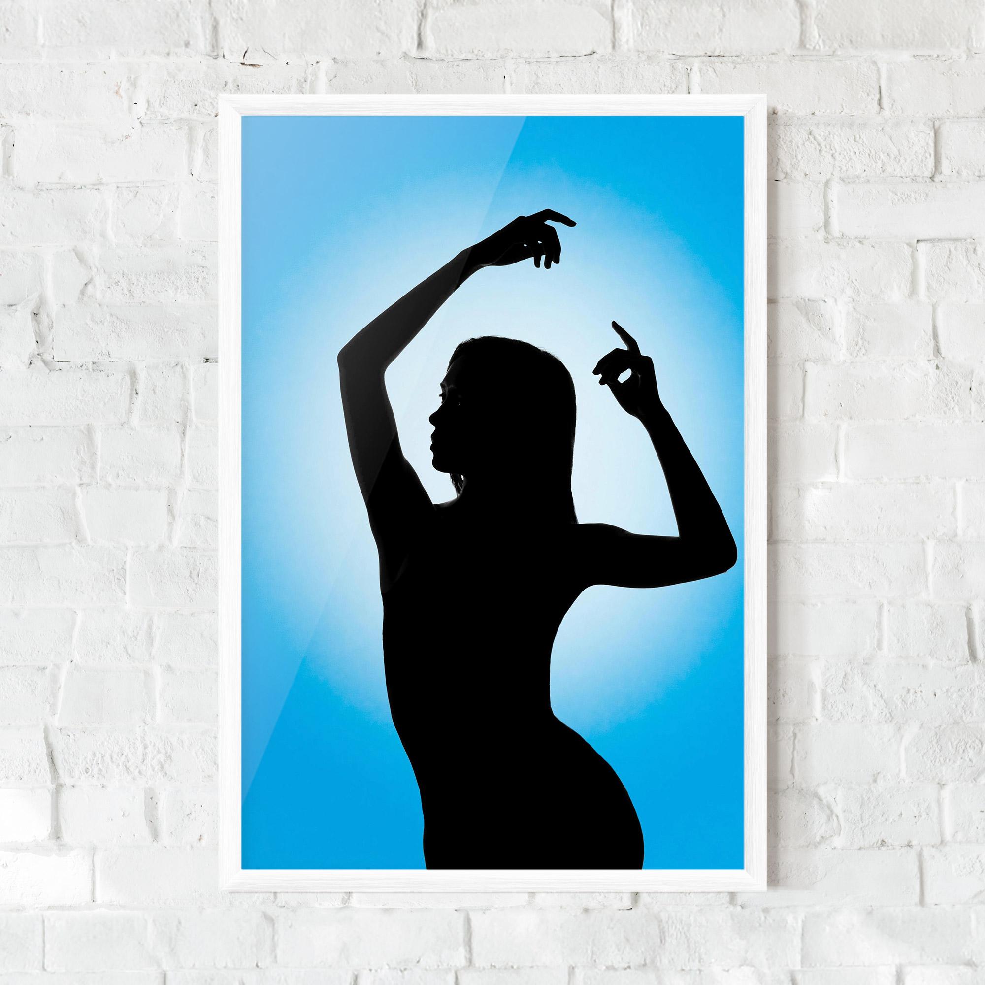 Gerahmte Poster Blue Background mockup 0