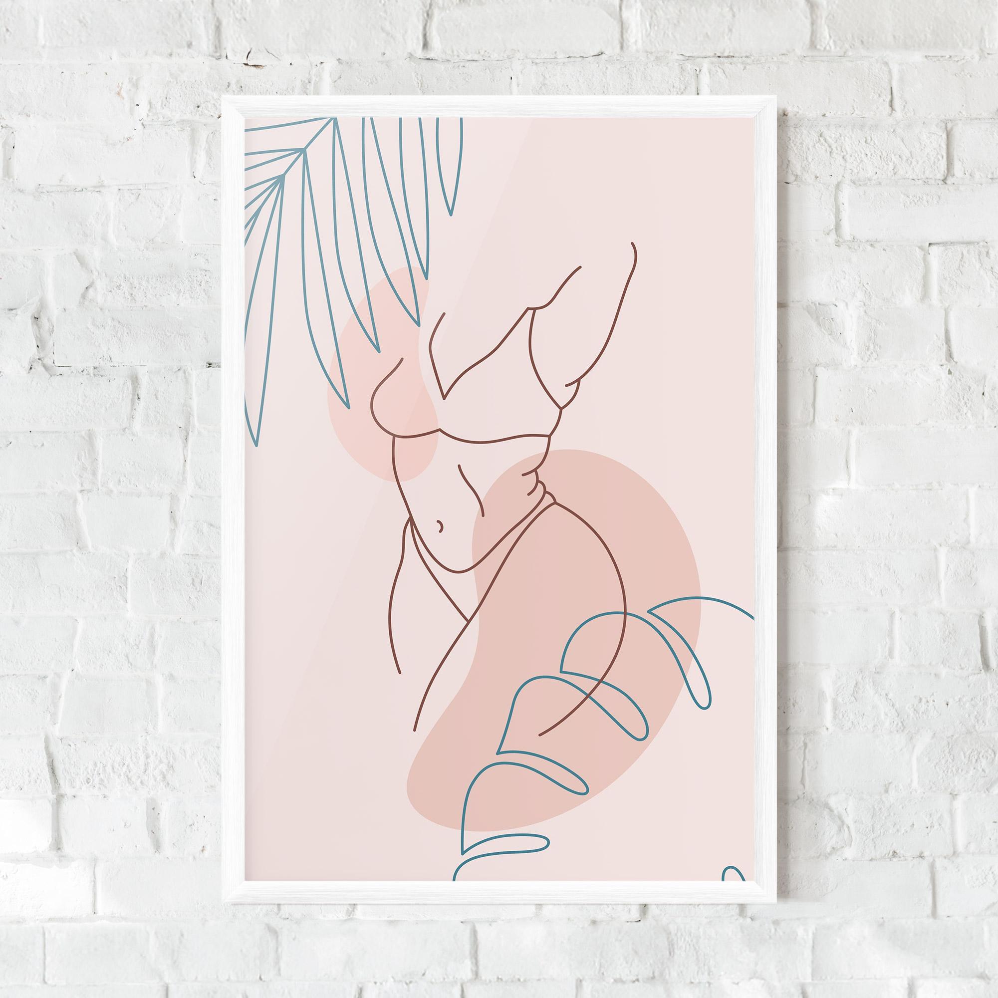 Gerahmte Poster Body Line Leaf mockup 0