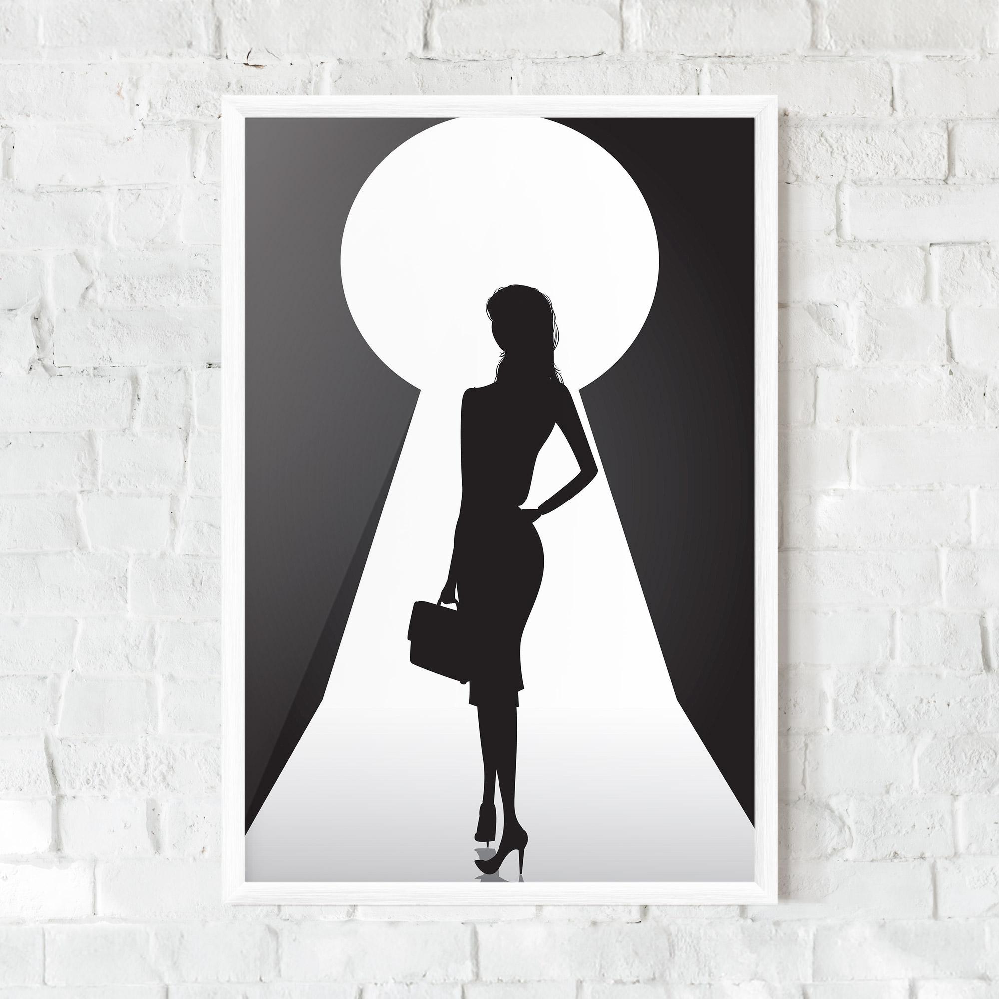 Gerahmte Poster Girl Door mockup 0