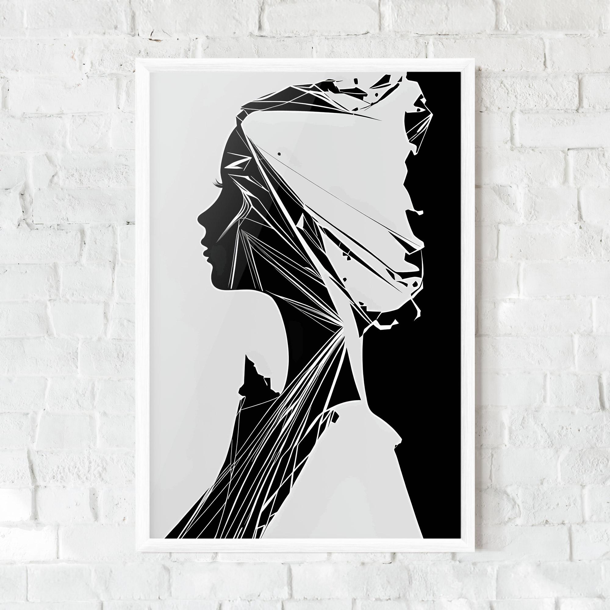 Gerahmte Poster Girl Shilouette Art mockup 0