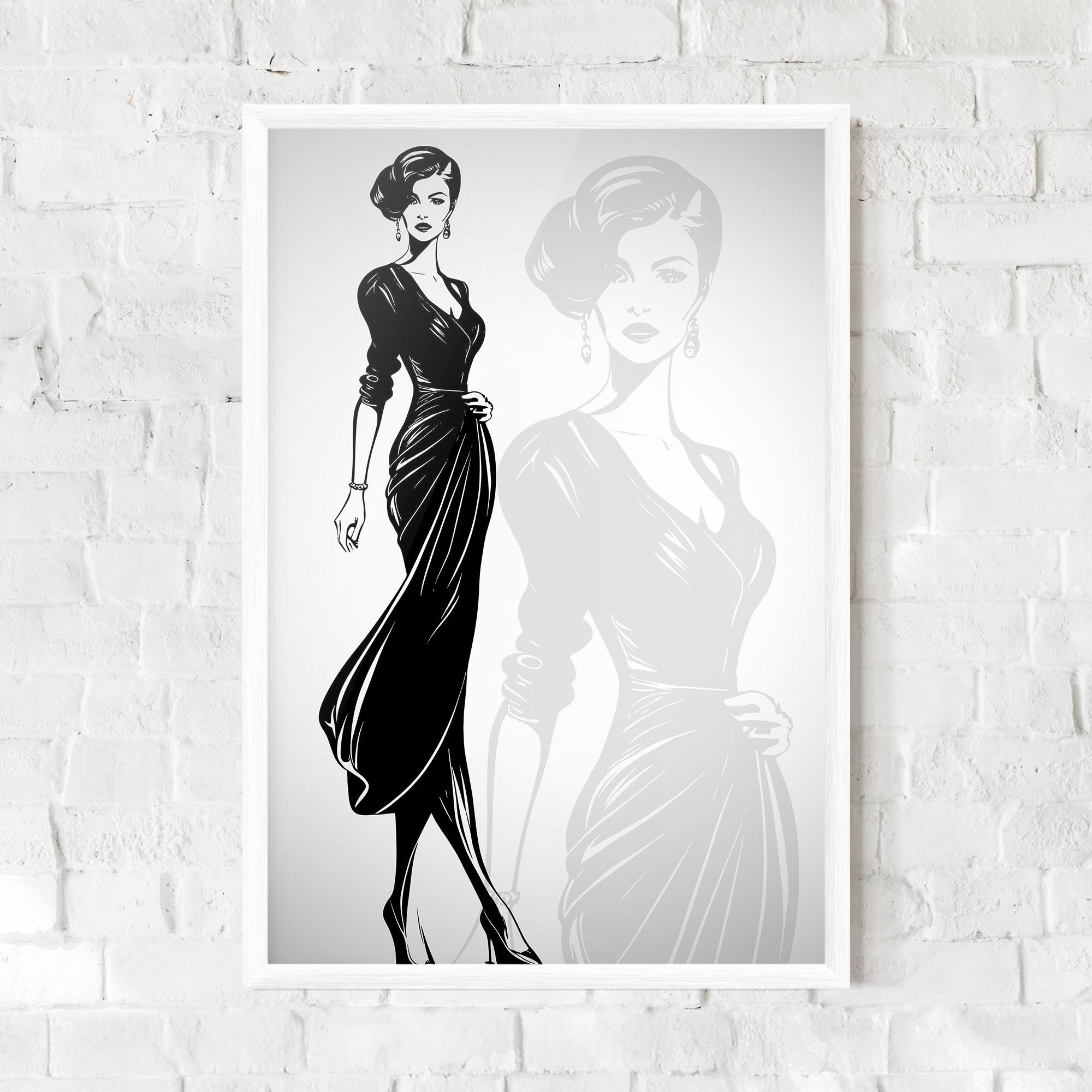 Gerahmte Poster Lady Shilouette mockup 0