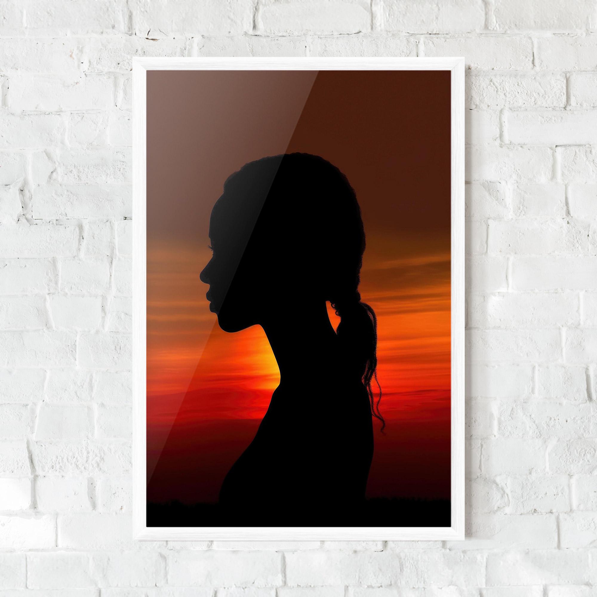 Gerahmte Poster Profile Against Sunset mockup 0