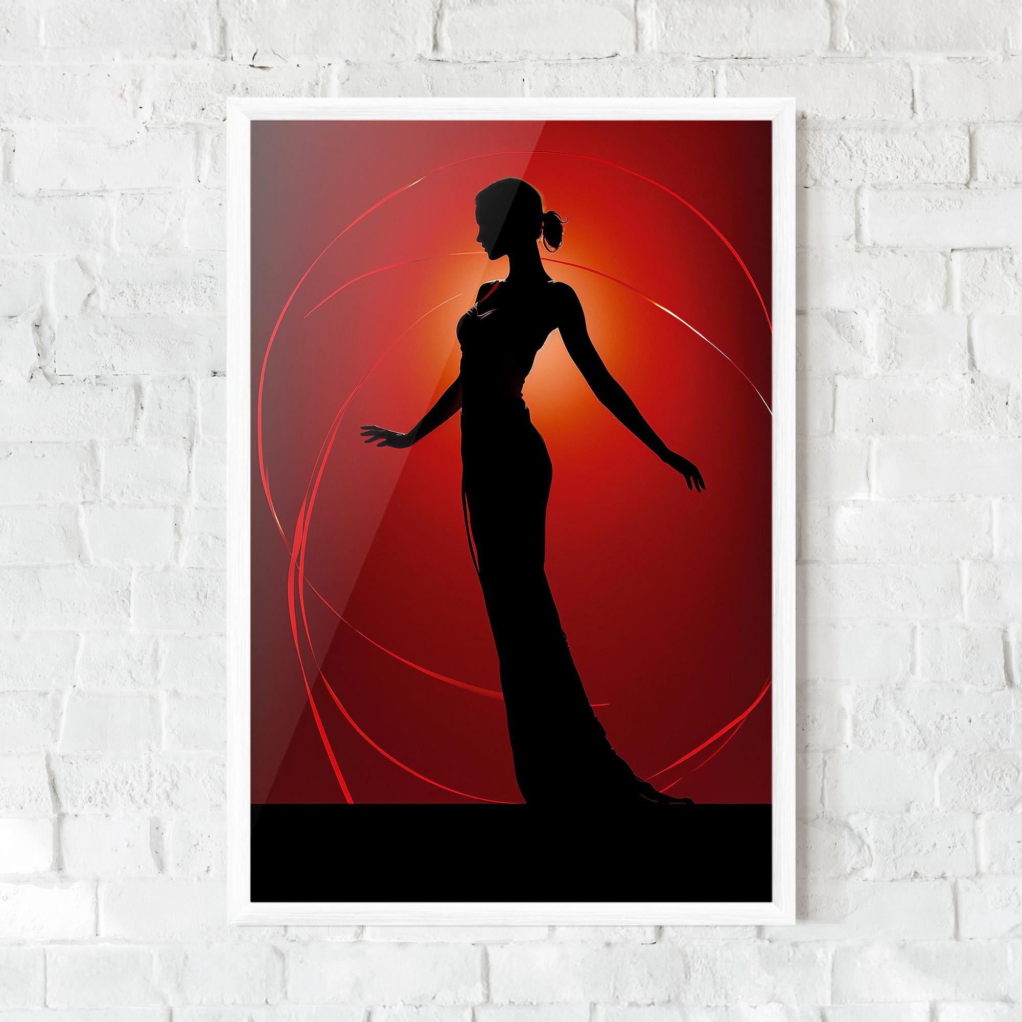 Gerahmte Poster Red Background Girl mockup 0