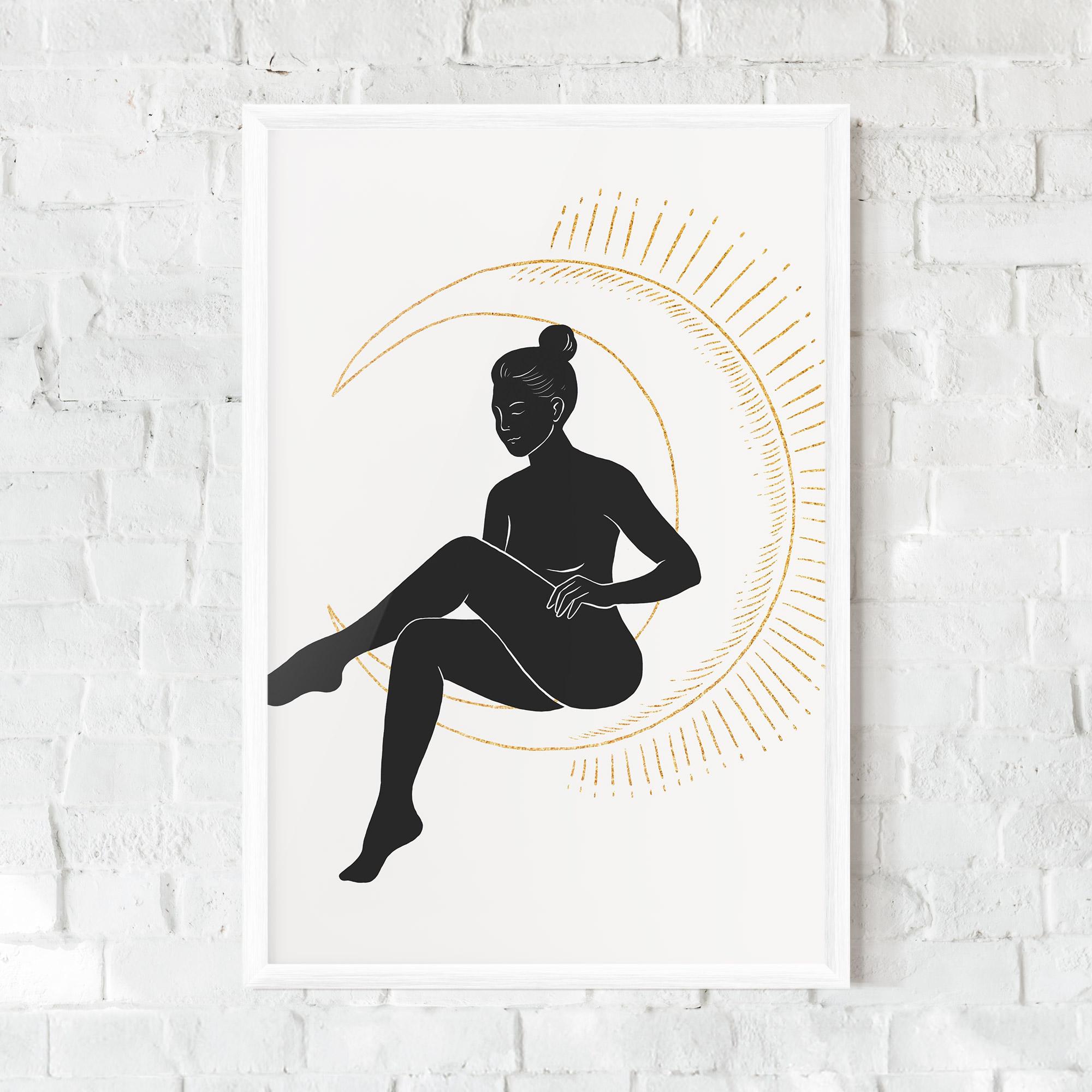 Gerahmte Poster Sitting On The Moon mockup 0