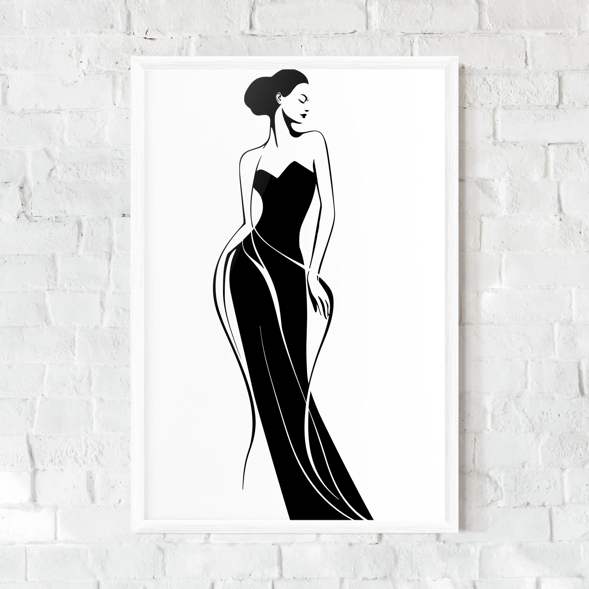 Gerahmte Poster Woman Shape Line mockup 0