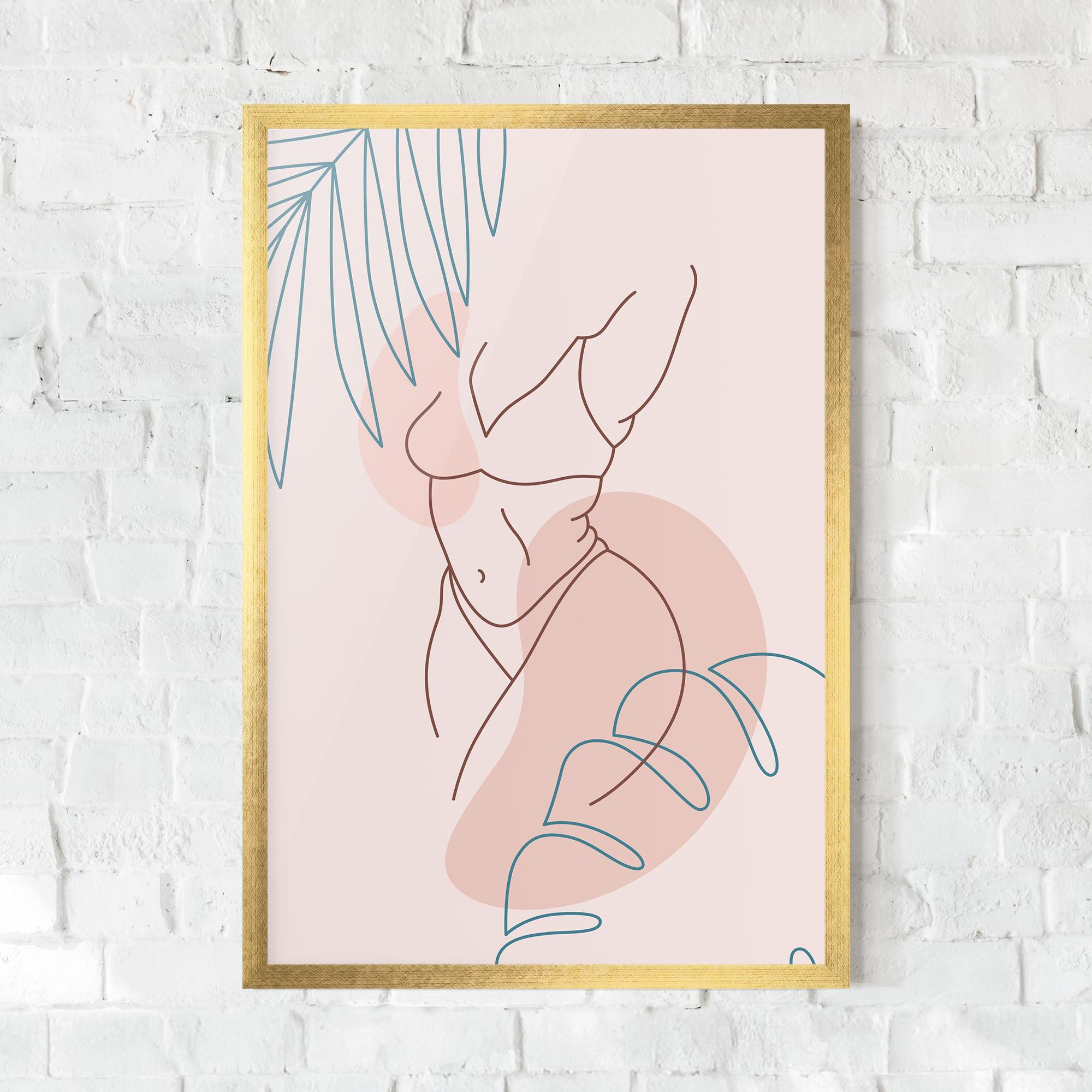 Gerahmte Poster Body Line Leaf mockup 0