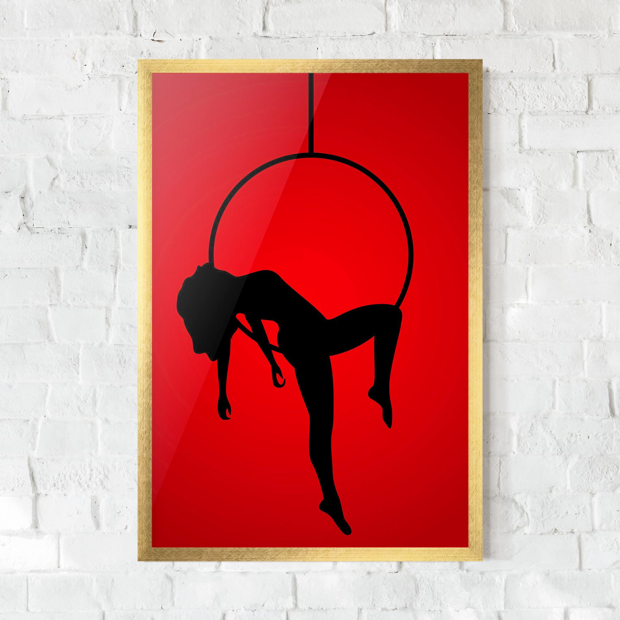 Gerahmte Poster Dancer Shilouette mockup 0