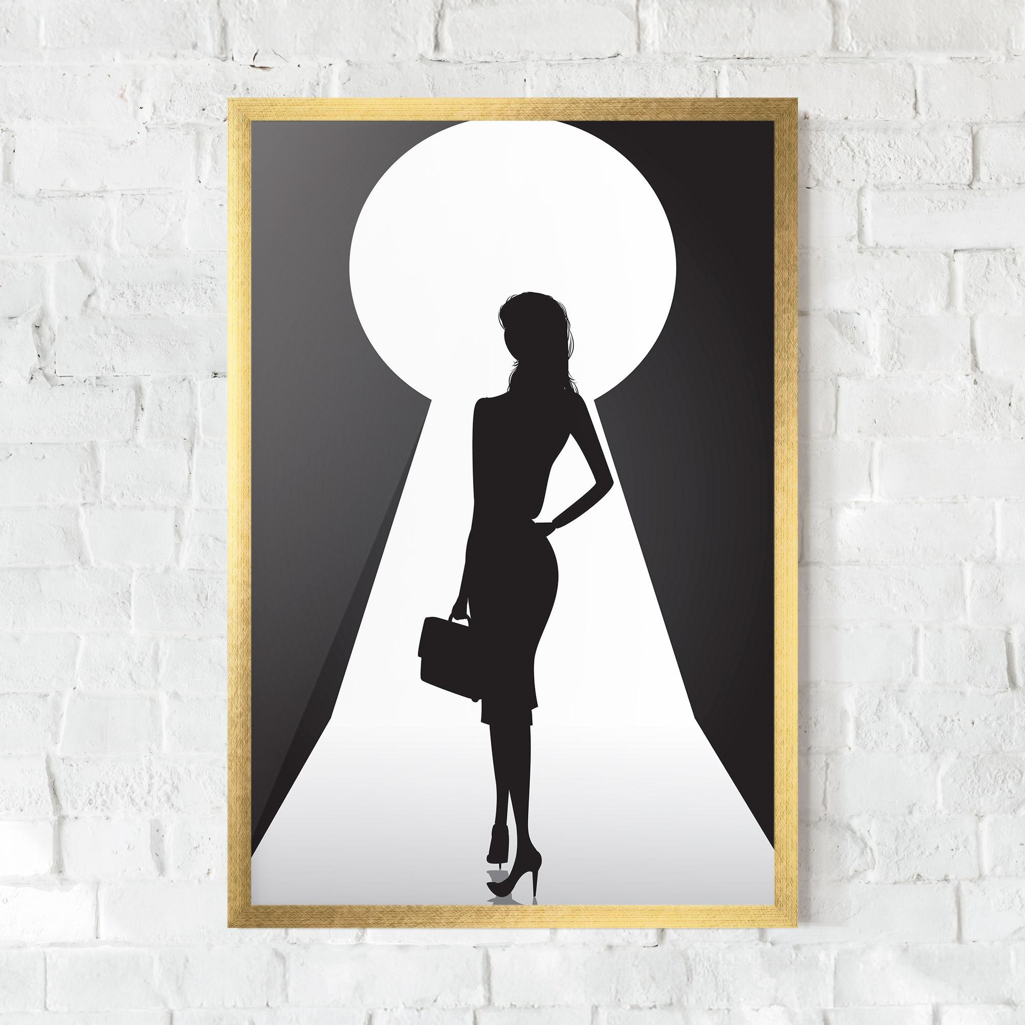 Gerahmte Poster Girl Door mockup 0