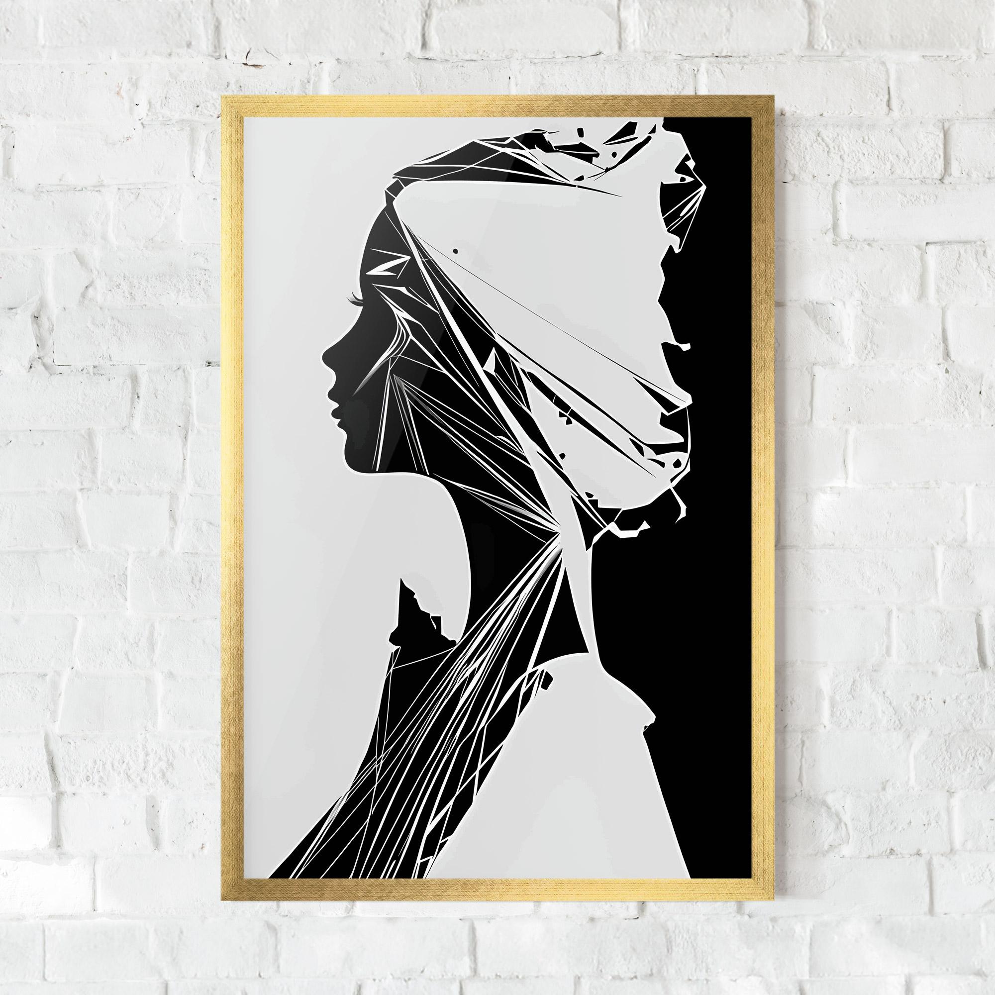 Gerahmte Poster Girl Shilouette Art mockup 0