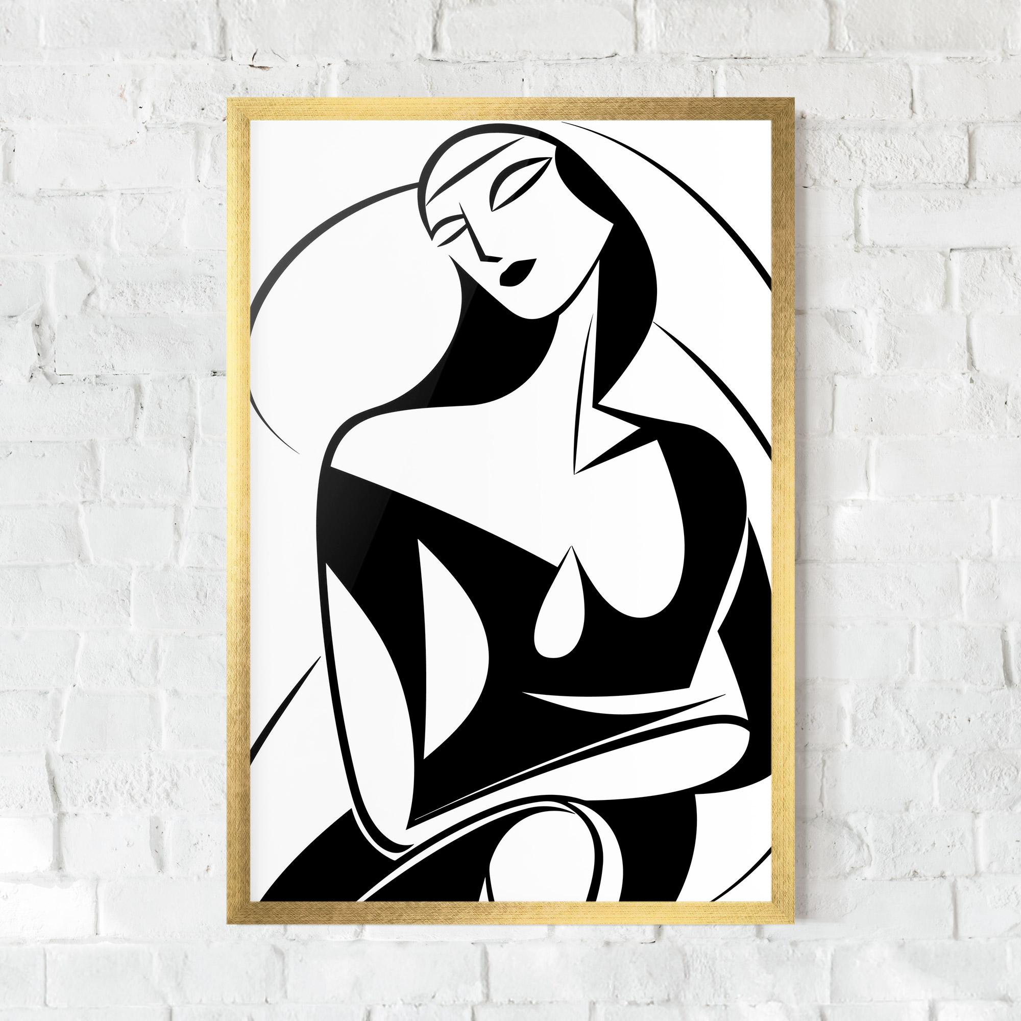 Gerahmte Poster Pretty Woman Shilouette mockup 0