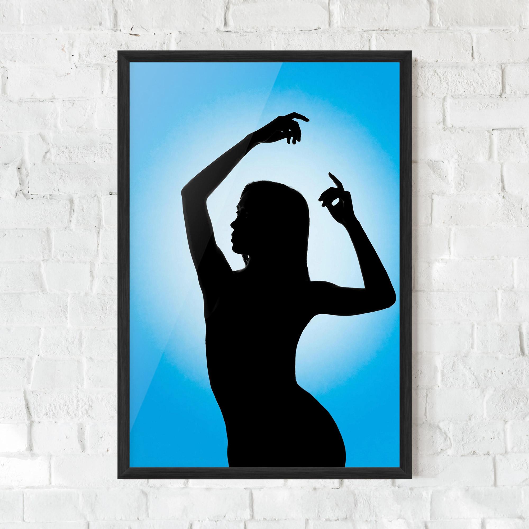 Gerahmte Poster Blue Background mockup 0