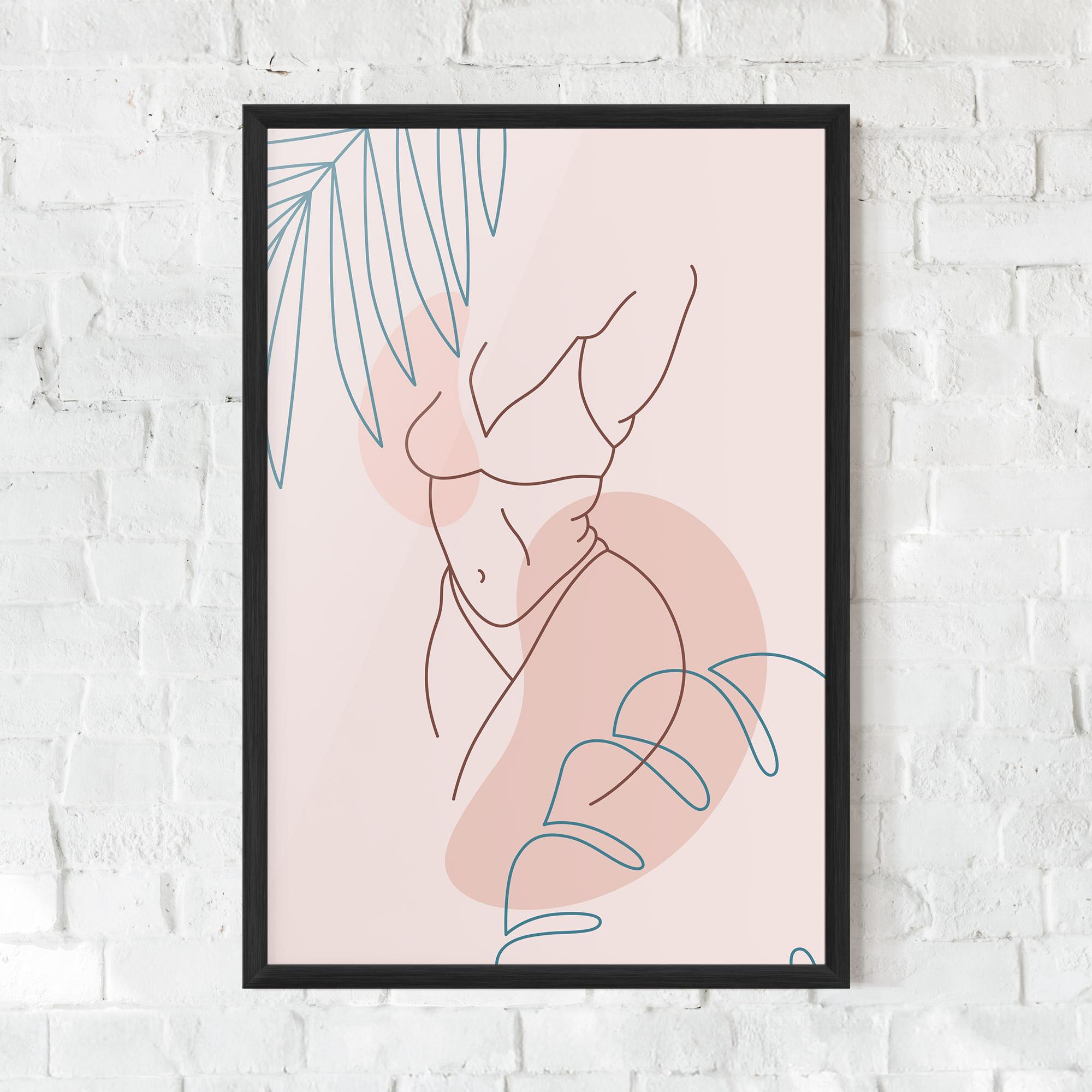 Gerahmte Poster Body Line Leaf mockup 0