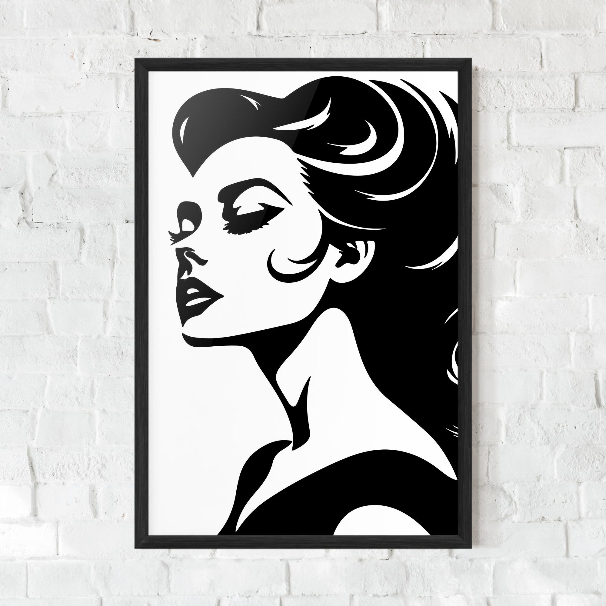 Gerahmte Poster Eyeliner Shilouette mockup 0