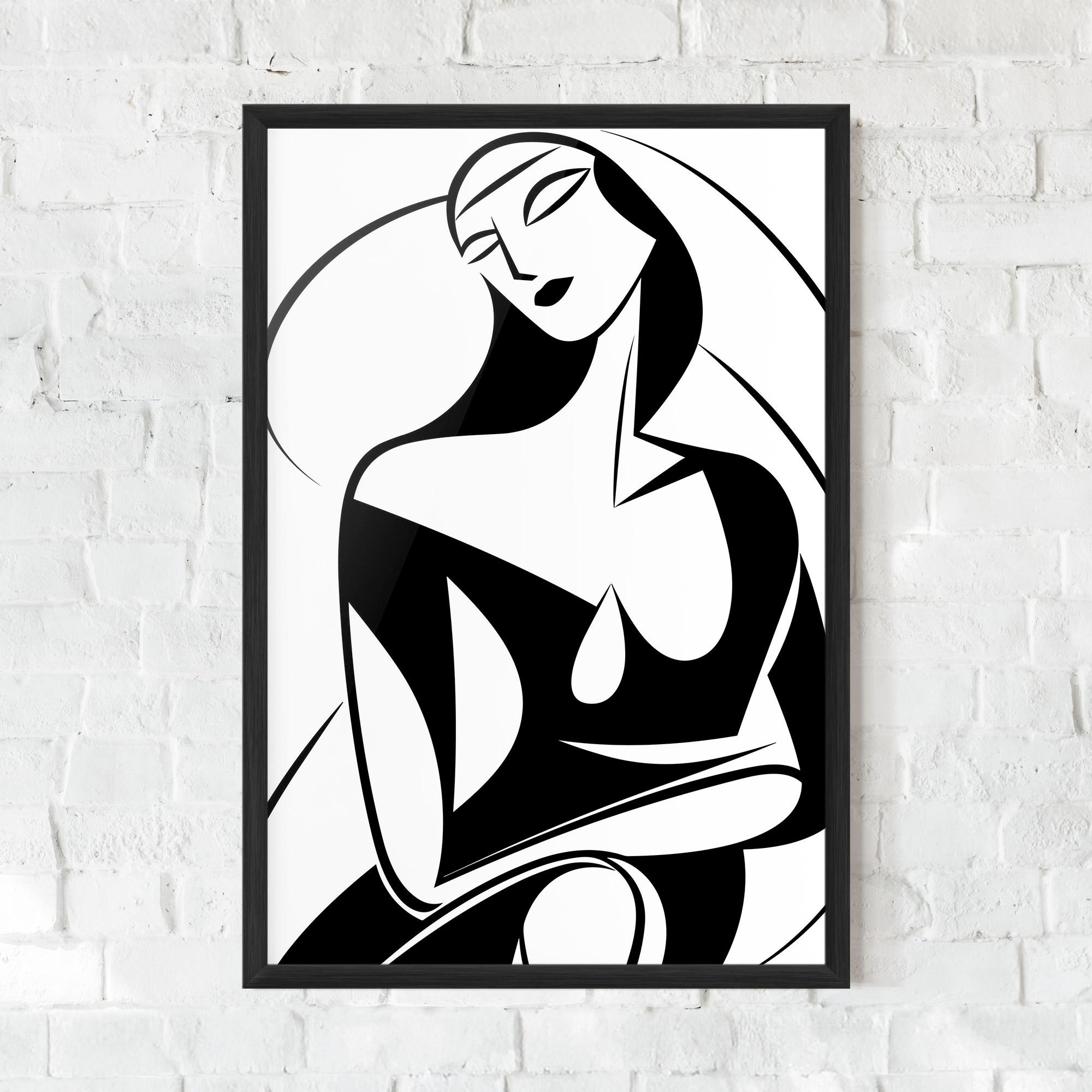 Gerahmte Poster Pretty Woman Shilouette mockup 0