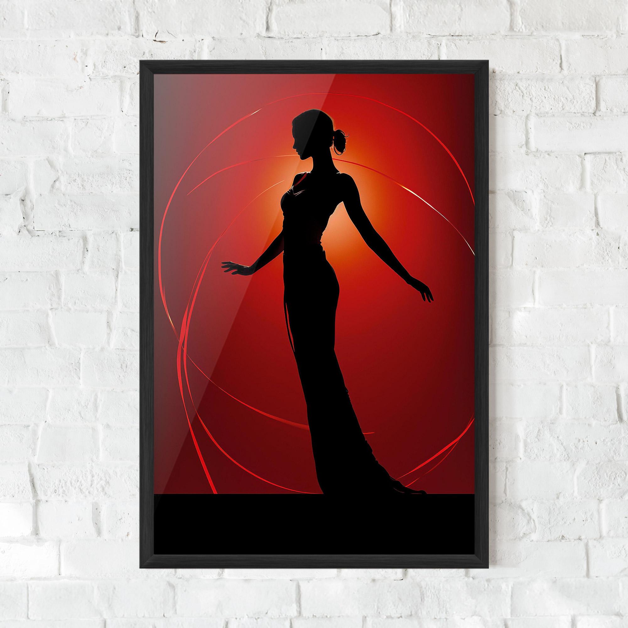 Gerahmte Poster Red Background Girl mockup 0