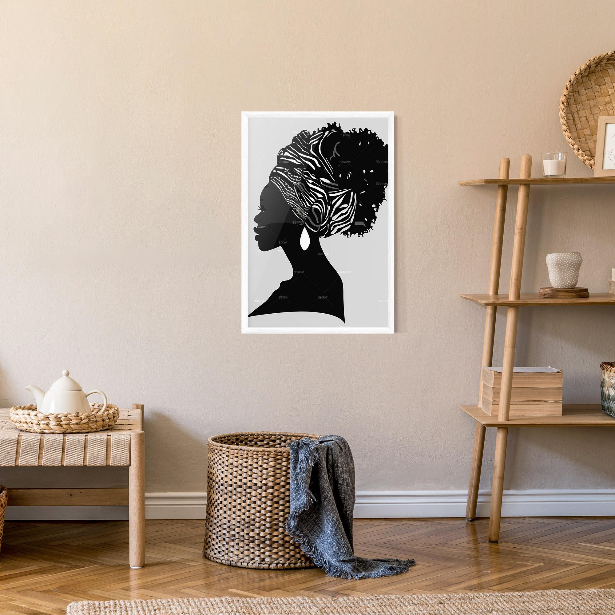 Gerahmte Poster Black Woman Silhouette mockup 9