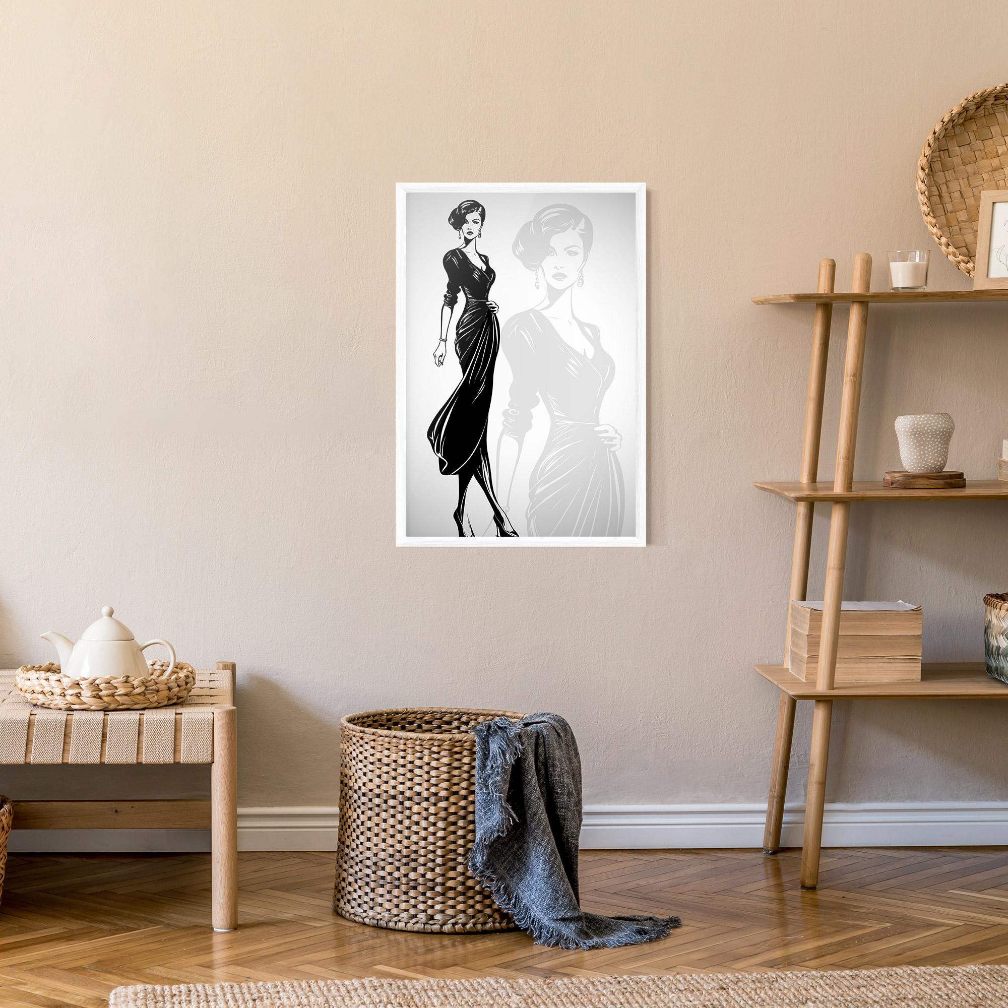 Gerahmte Poster Lady Shilouette mockup 9