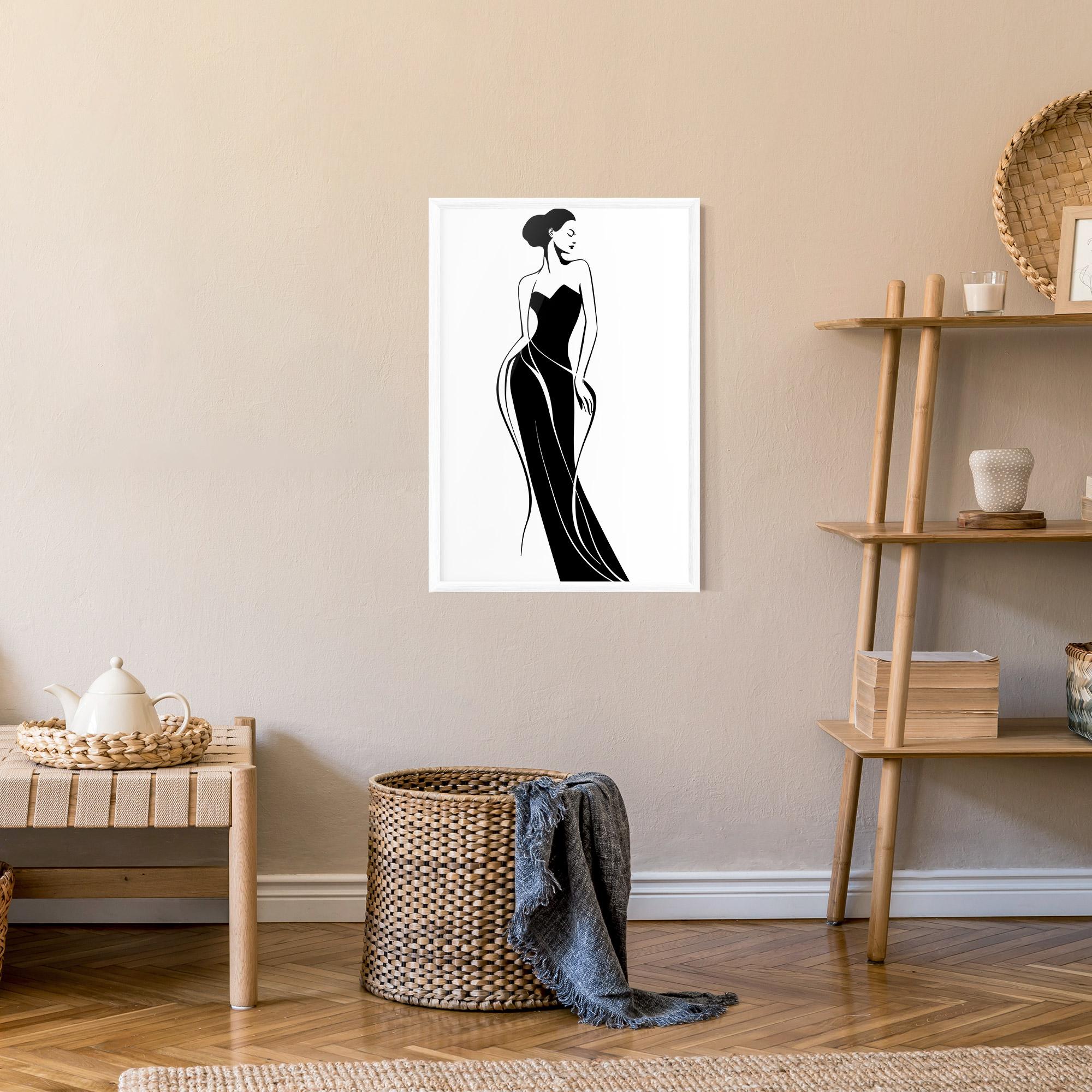 Gerahmte Poster Woman Shape Line mockup 9