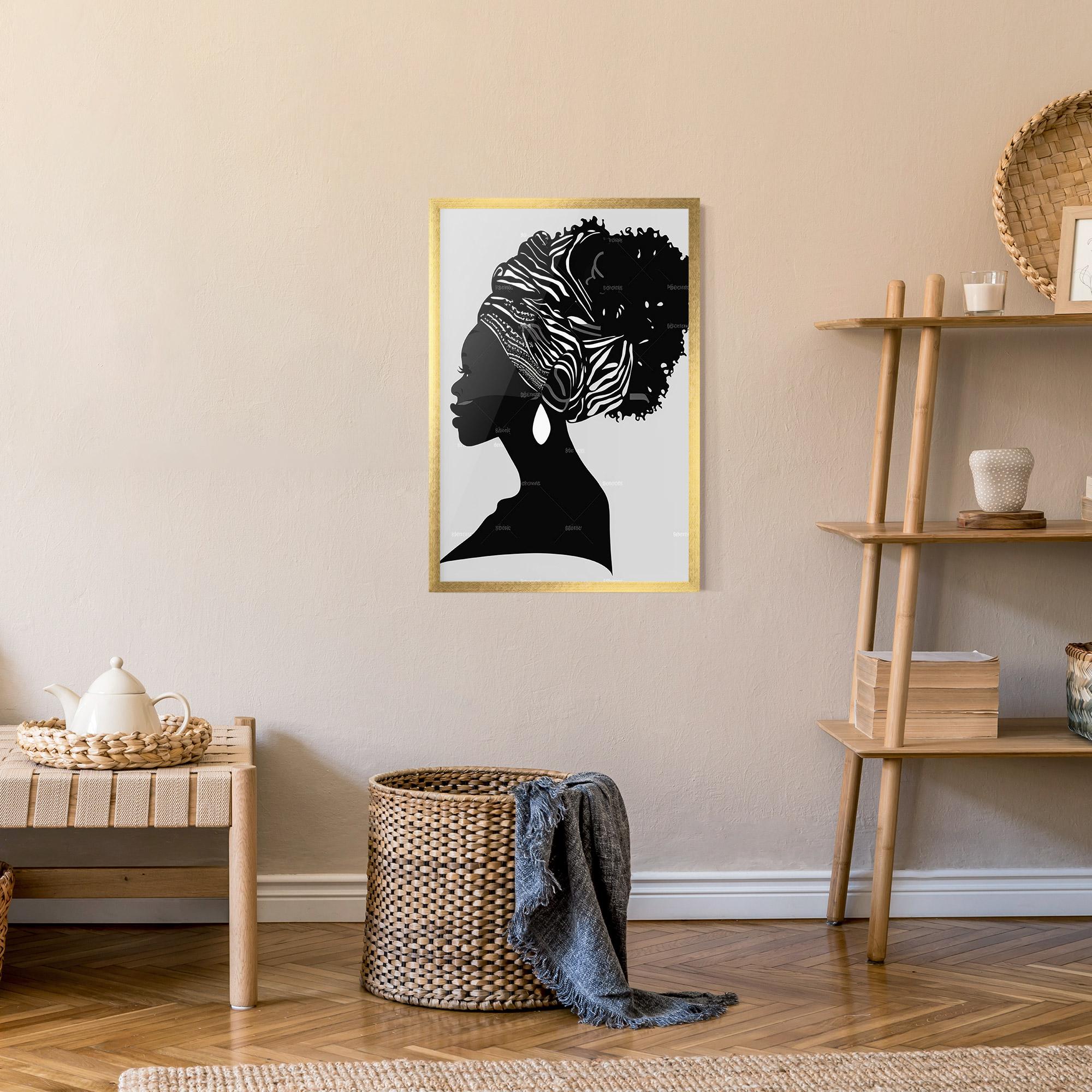 Gerahmte Poster Black Woman Silhouette mockup 9