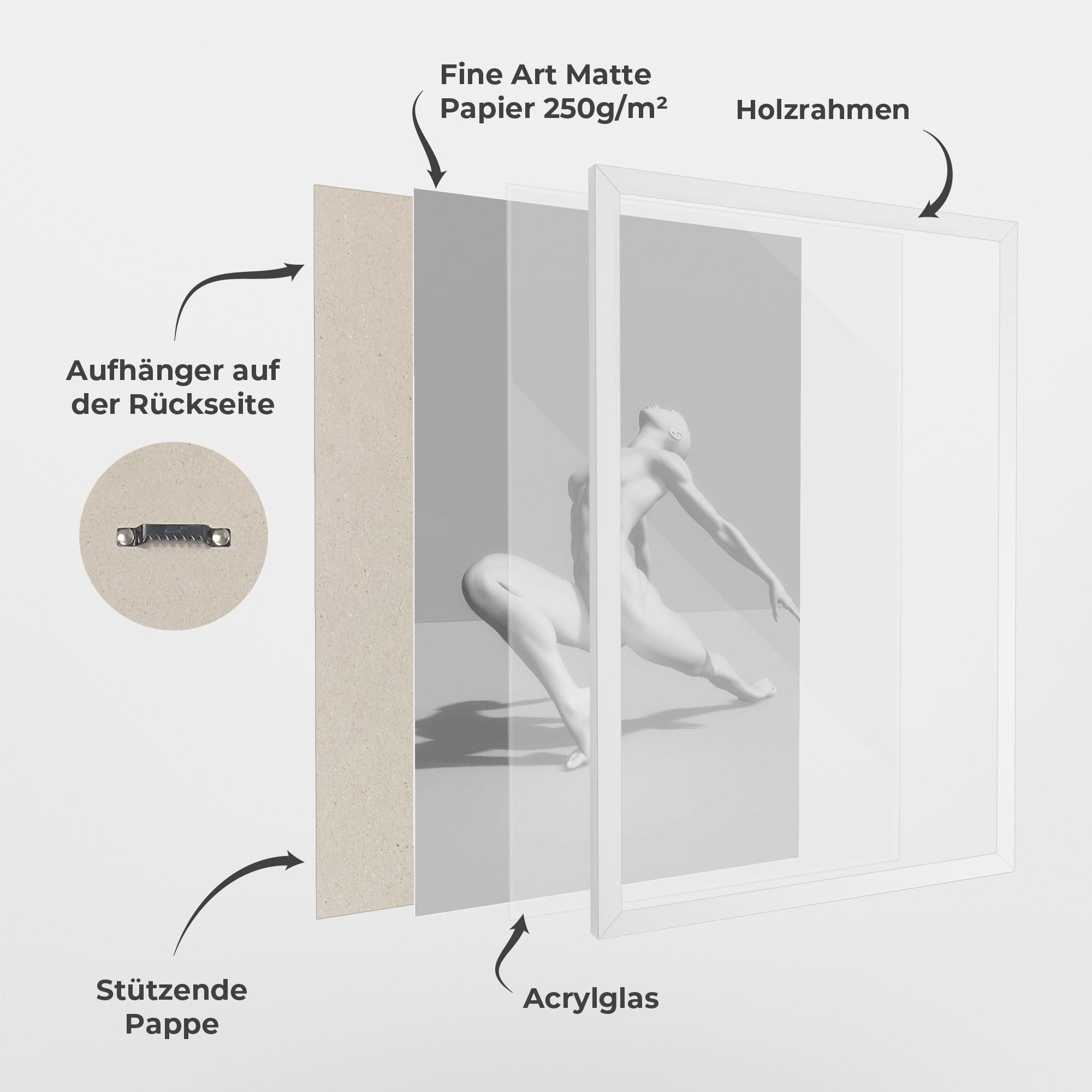 Gerahmte Poster 3d Ballet Pose mockup 1