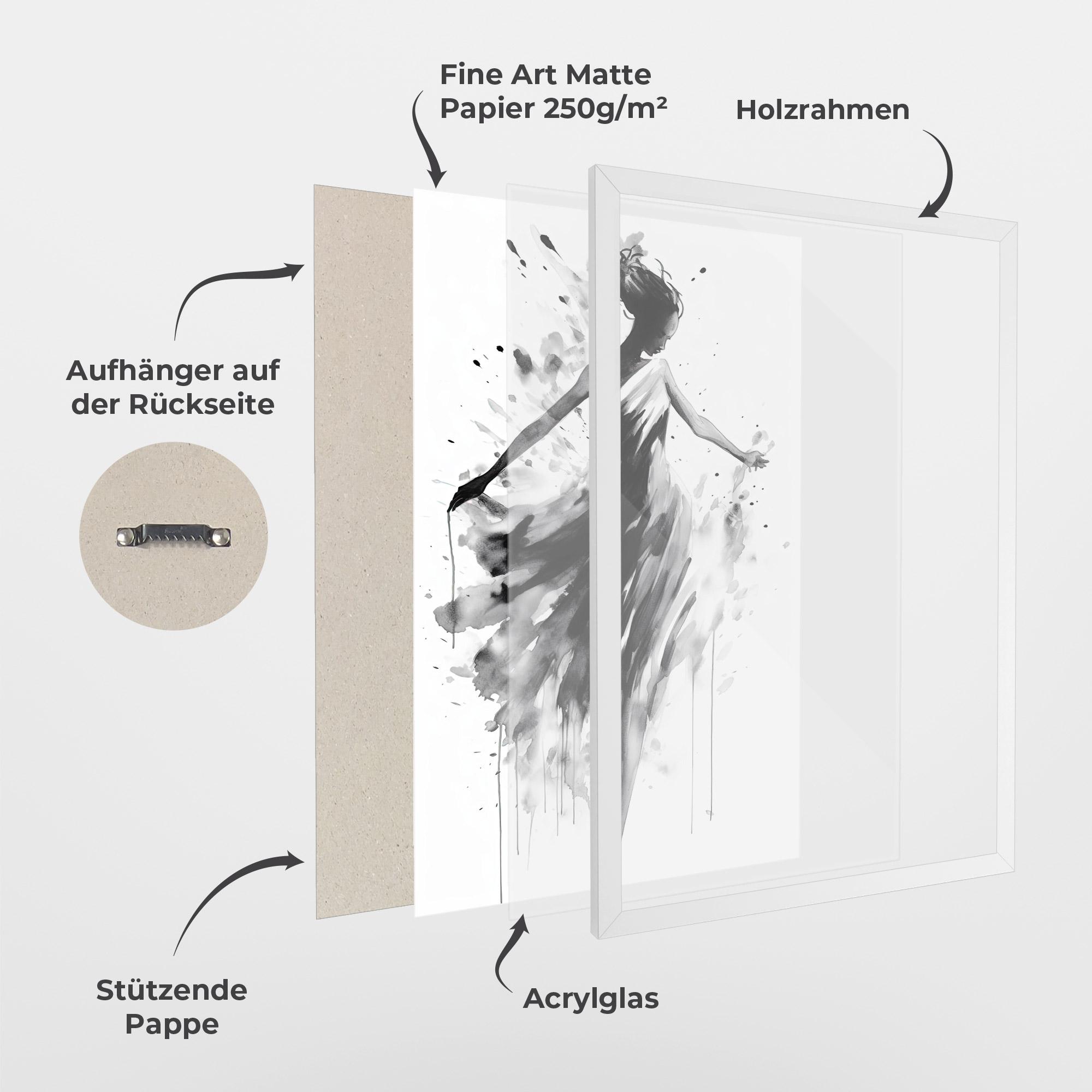 Gerahmte Poster Beautiful Dancing Woman mockup 1