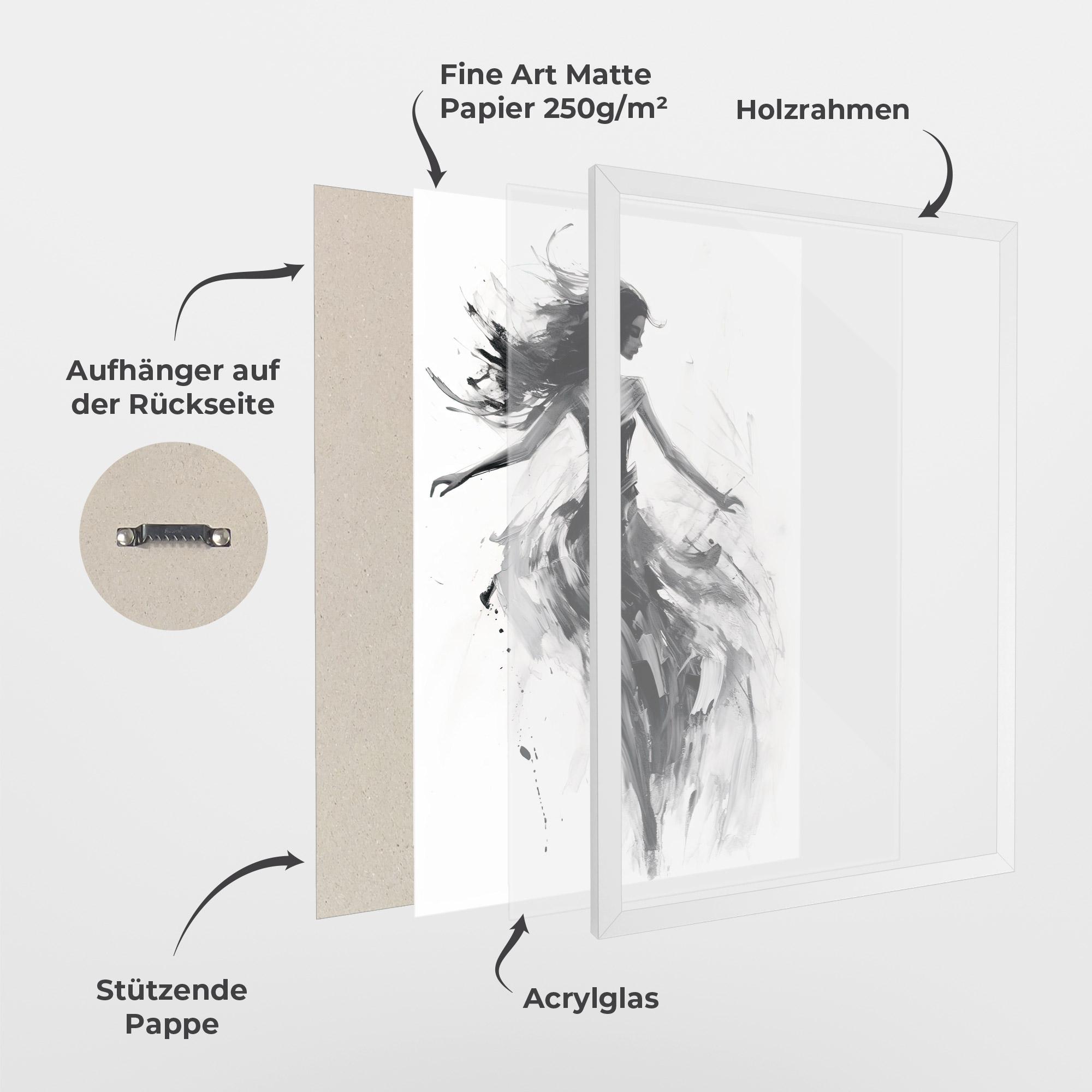 Gerahmte Poster Black Ink Woman mockup 1