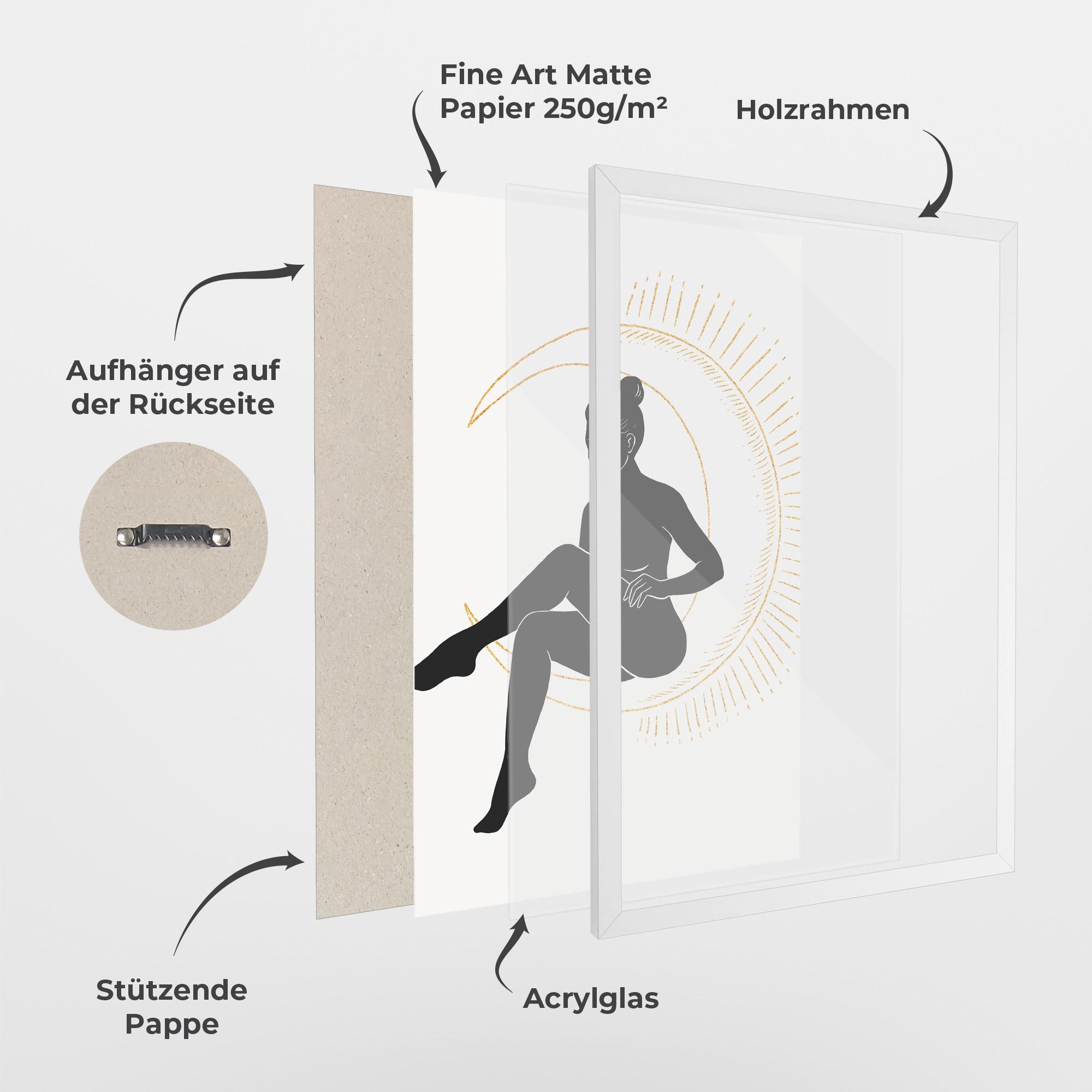 Gerahmte Poster Sitting On The Moon mockup 1