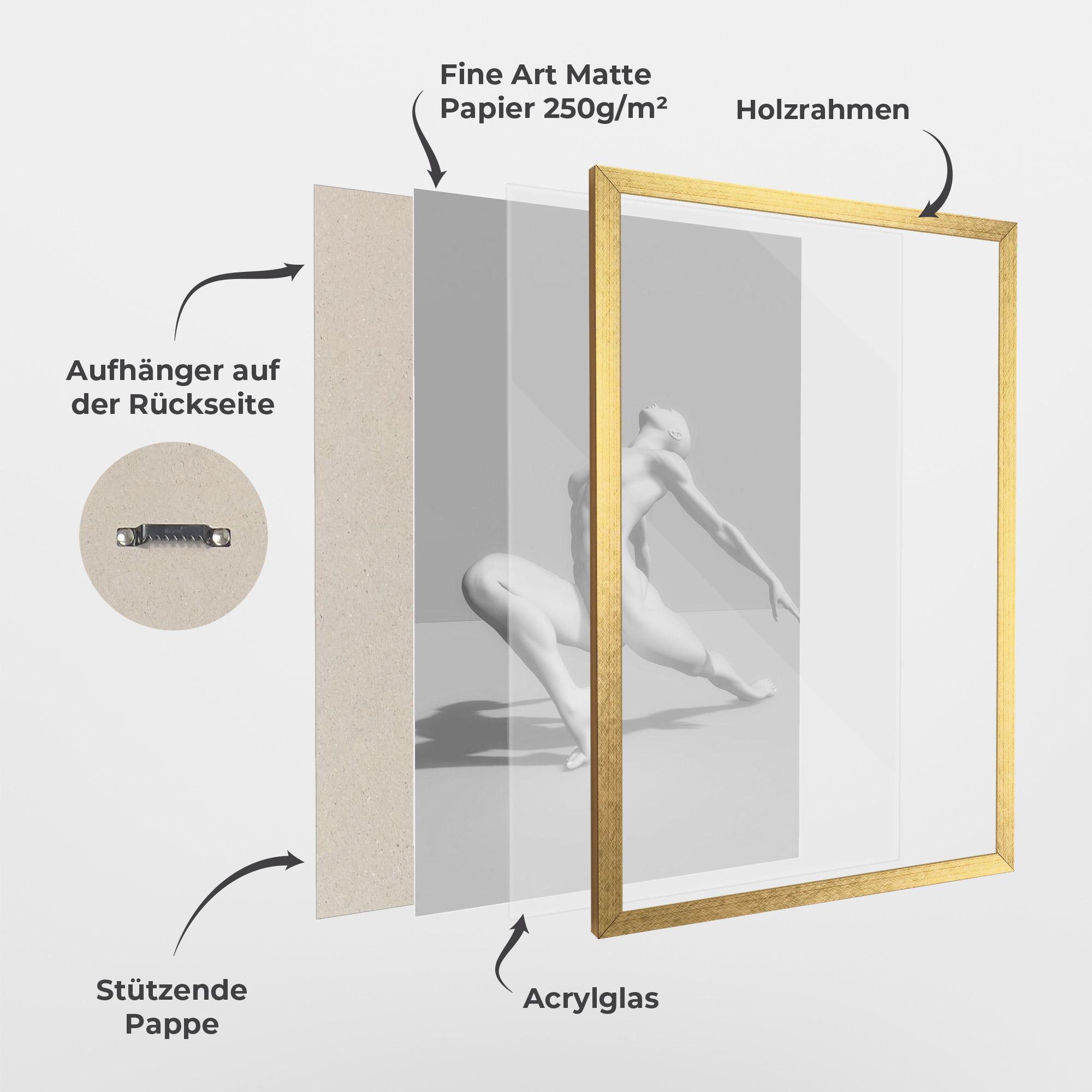 Gerahmte Poster 3d Ballet Pose mockup 1