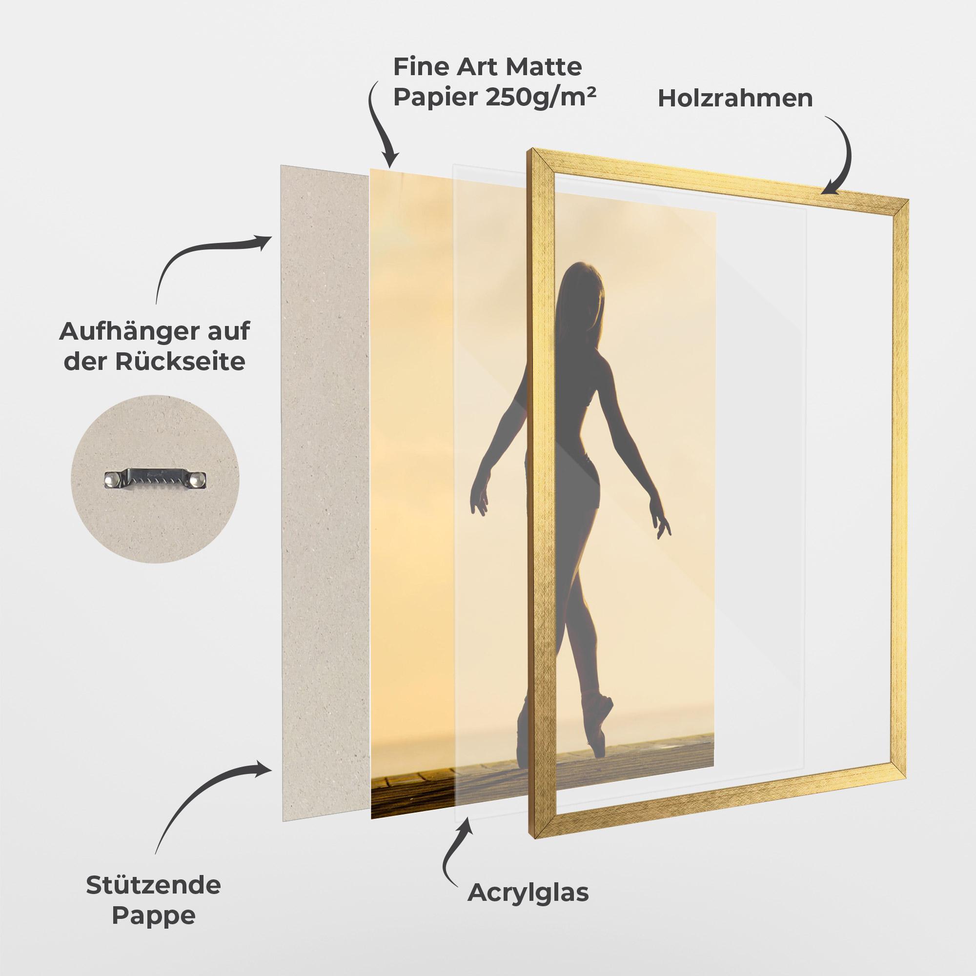 Gerahmte Poster Ballet On Cream mockup 1