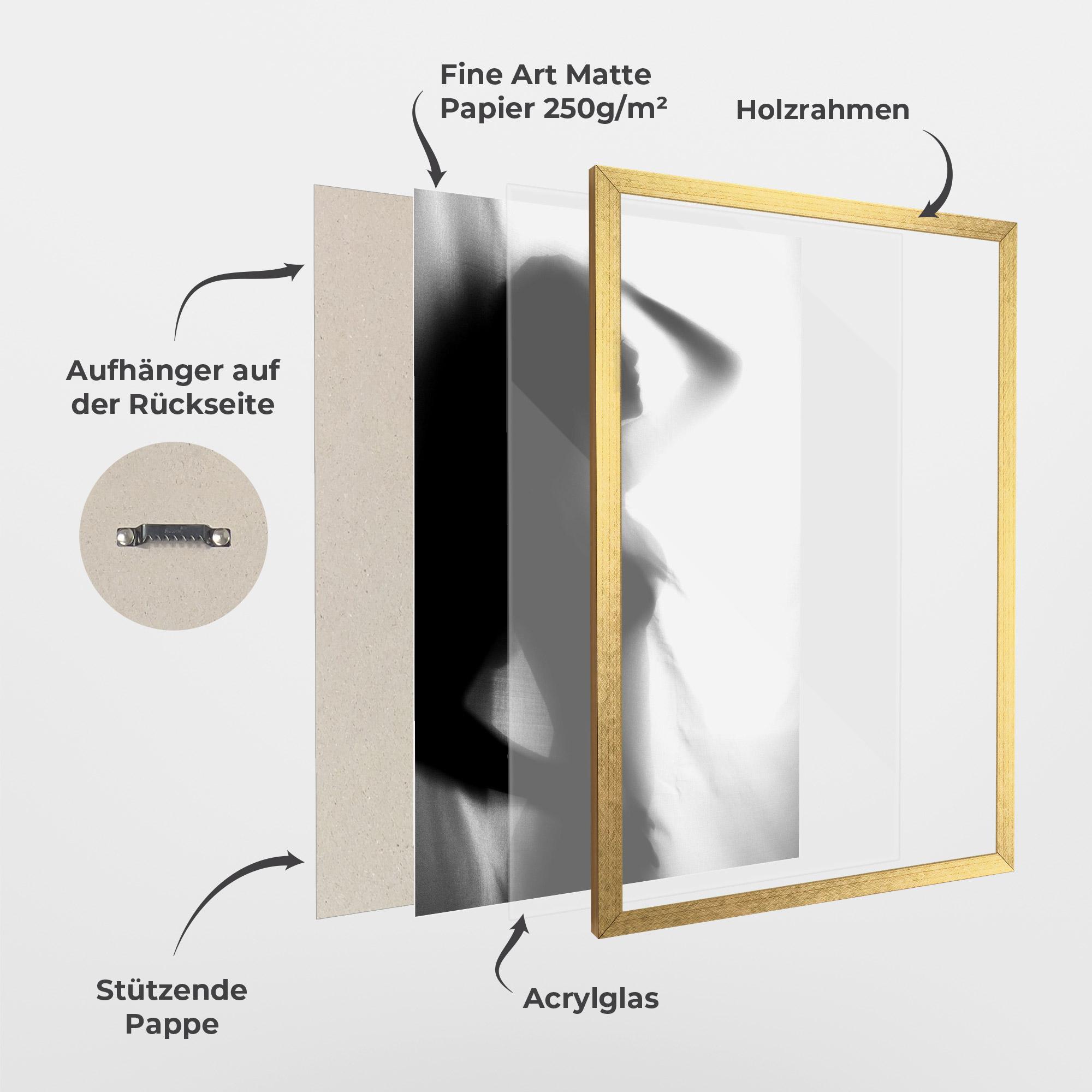 Gerahmte Poster Blurred Girl mockup 1