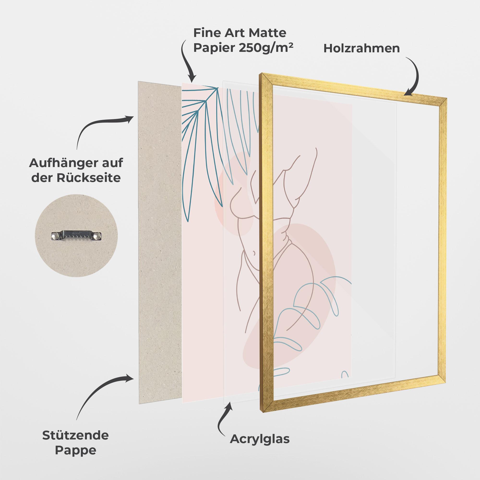 Gerahmte Poster Body Line Leaf mockup 1