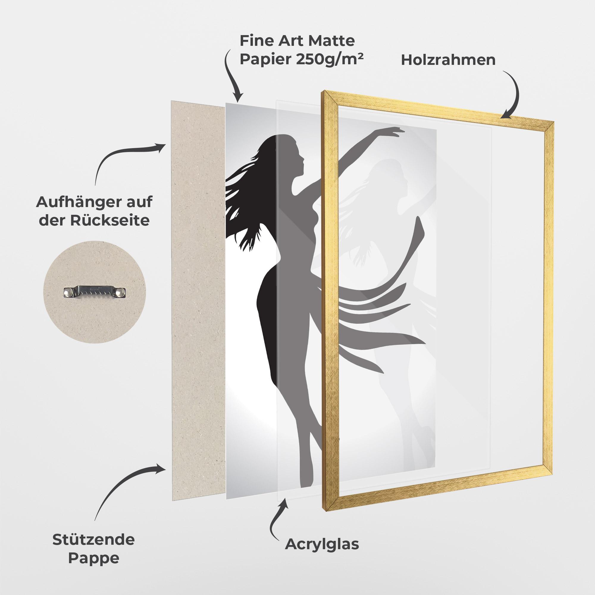 Gerahmte Poster Dance Shilouette mockup 1