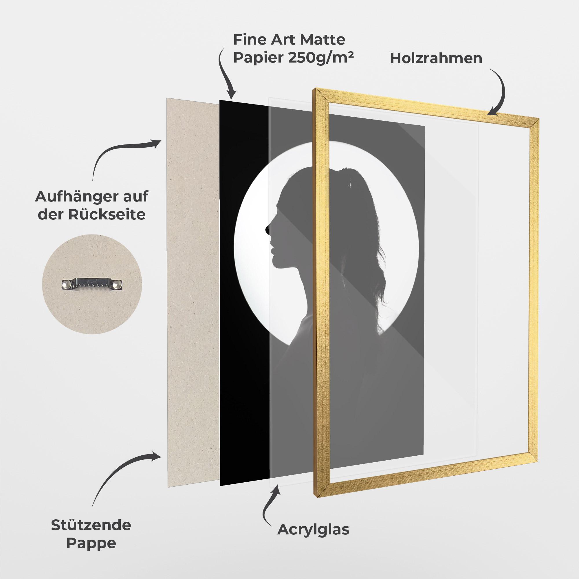 Gerahmte Poster Full Moon Girl mockup 1