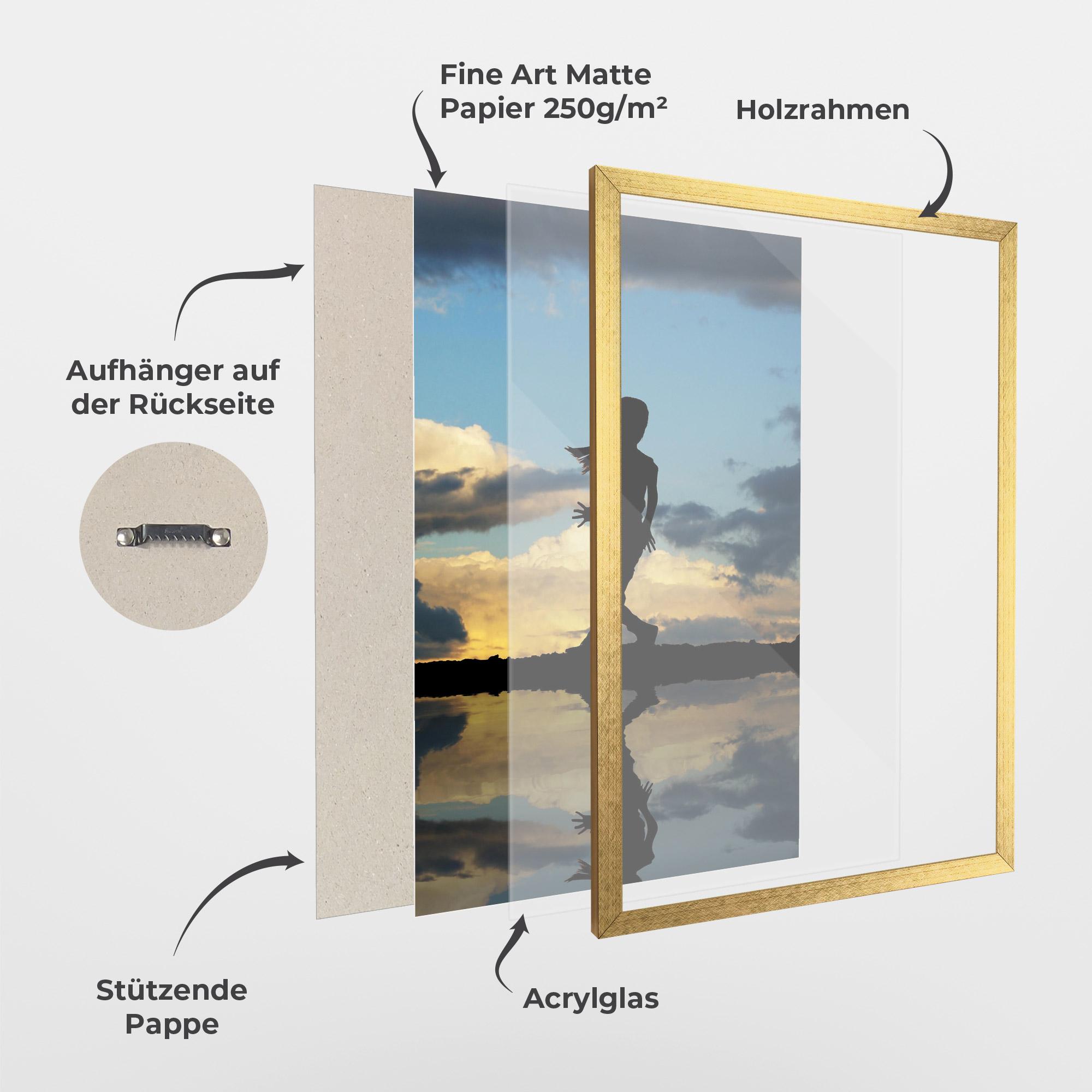 Gerahmte Poster Little Girl Jumping mockup 1