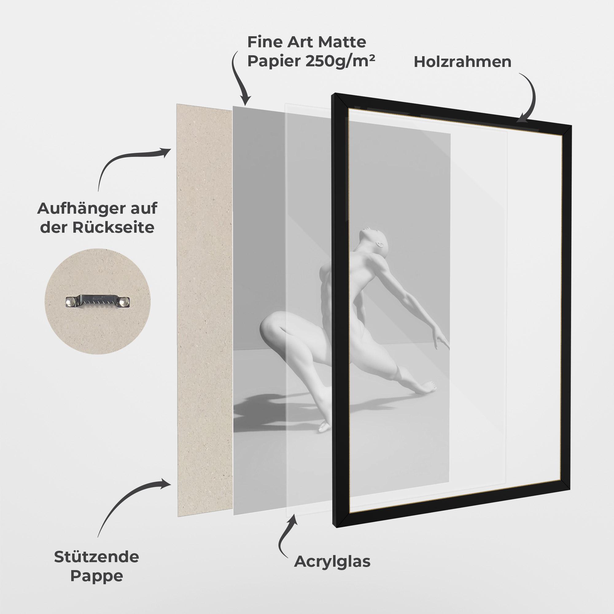 Gerahmte Poster 3d Ballet Pose mockup 1