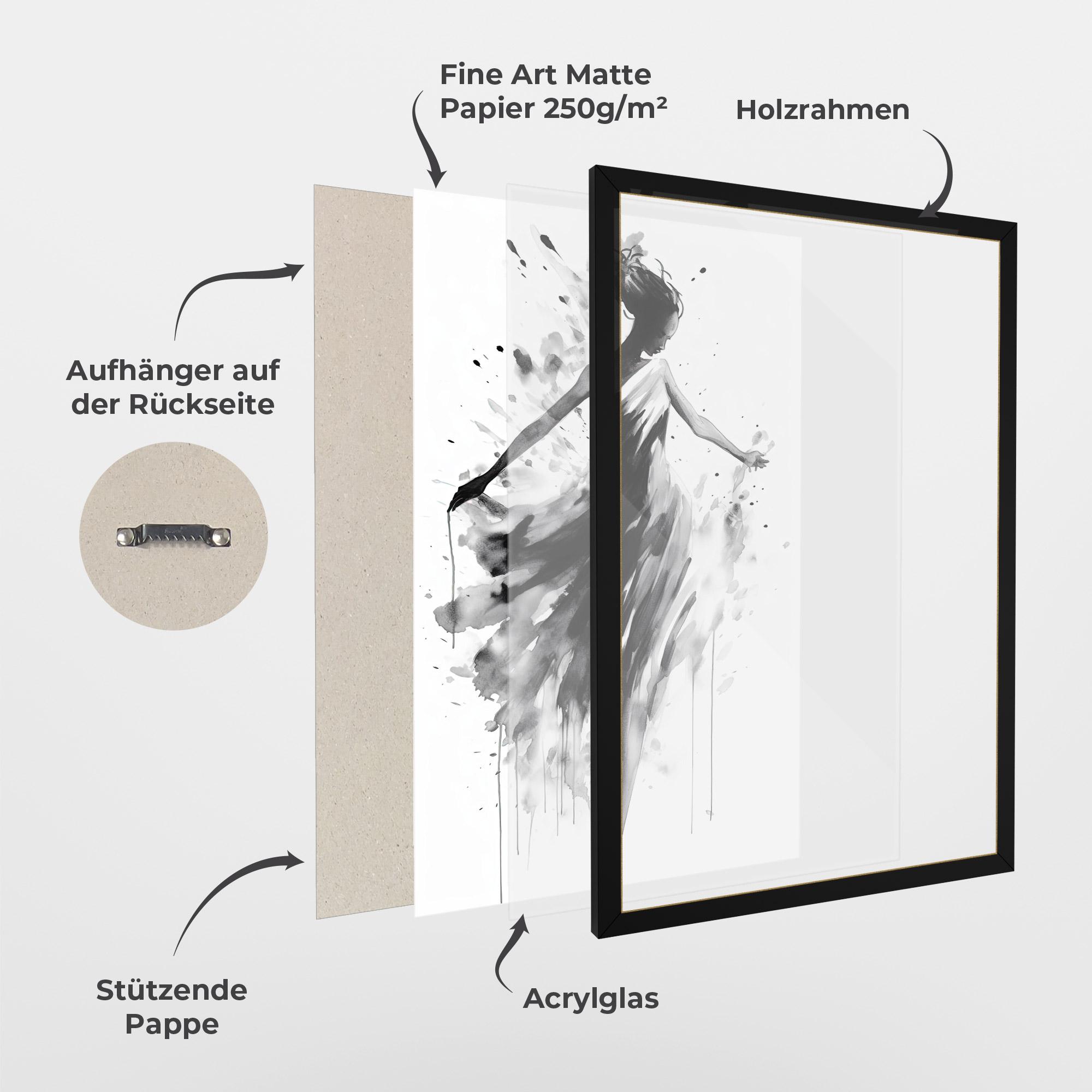 Gerahmte Poster Beautiful Dancing Woman mockup 1