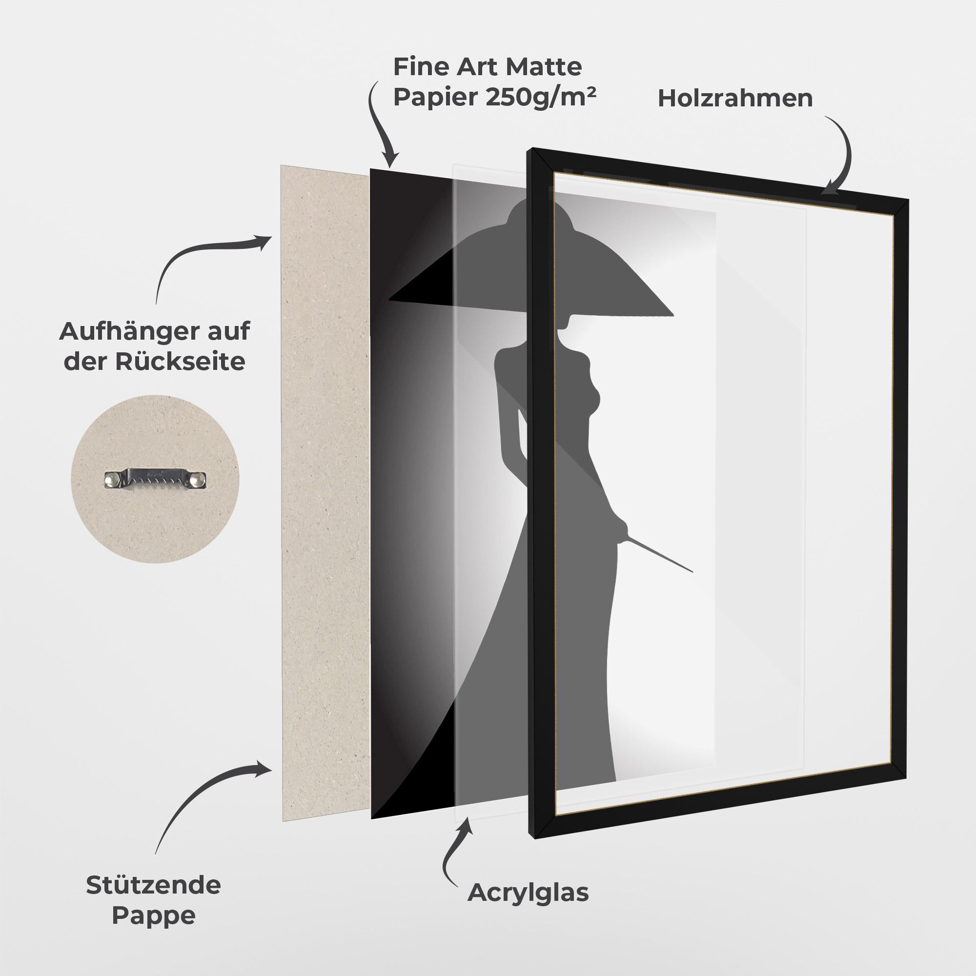 Gerahmte Poster Big Hat Lady mockup 1