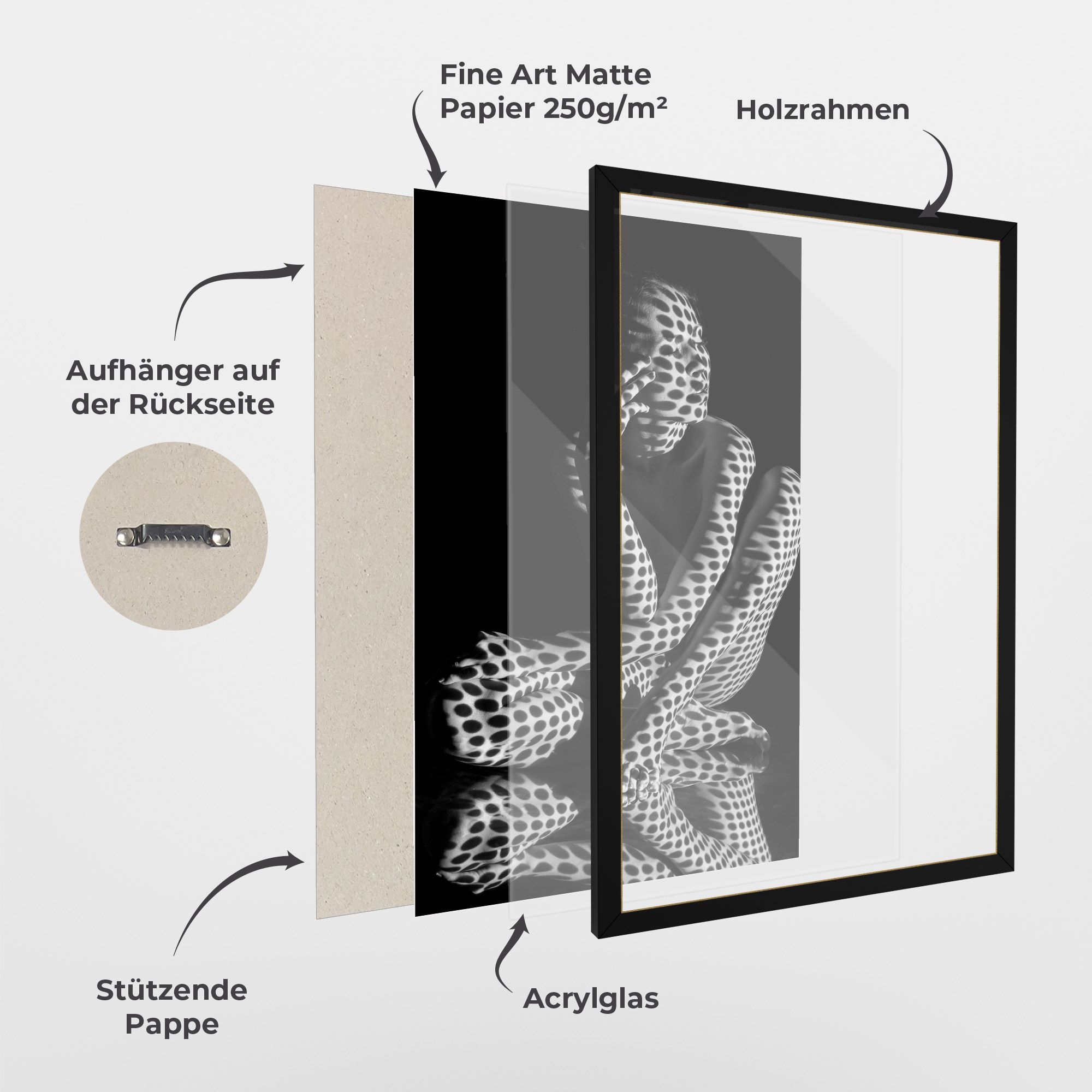 Black White Pattern Woman mockup 1
