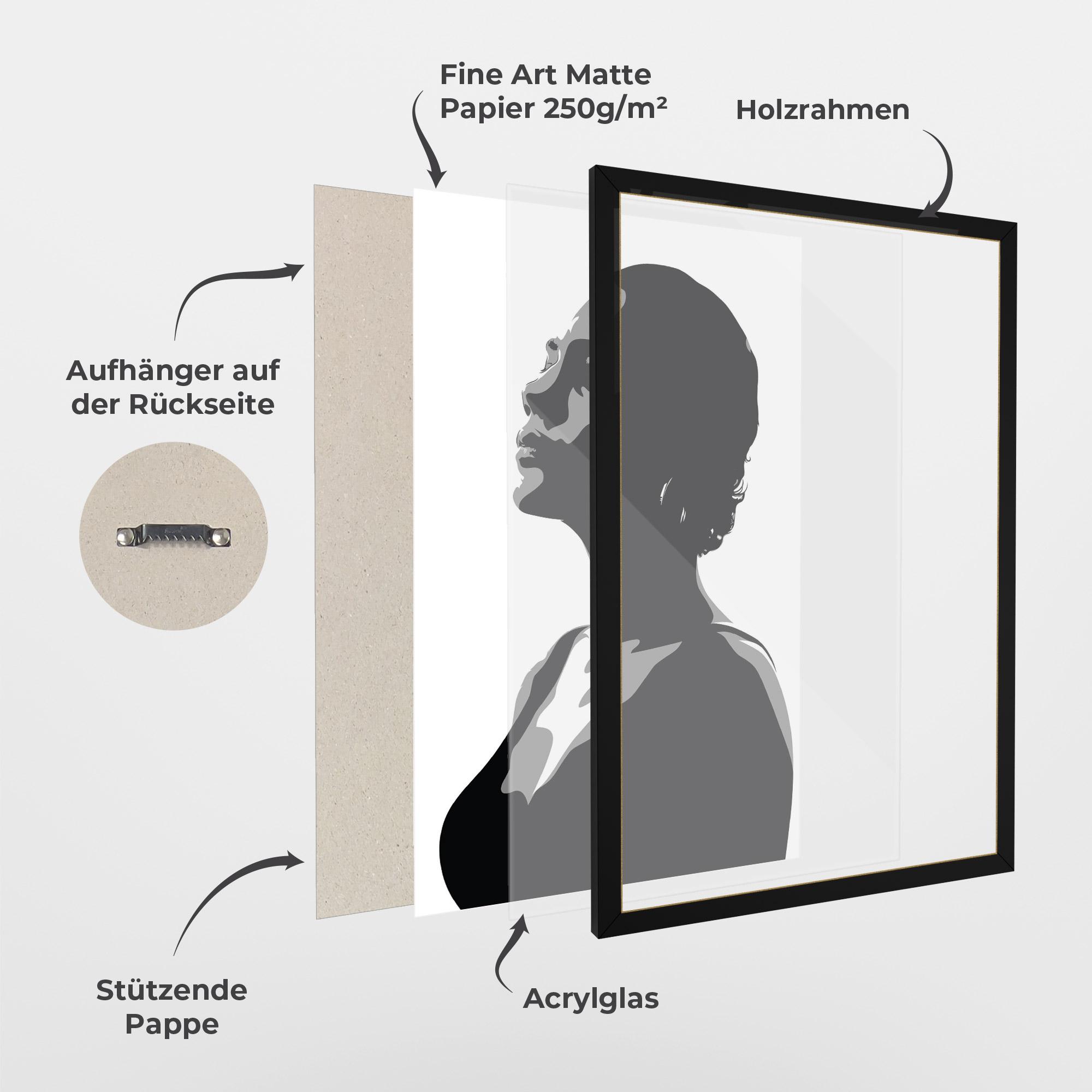 Gerahmte Poster Black Woman Shilouette mockup 1