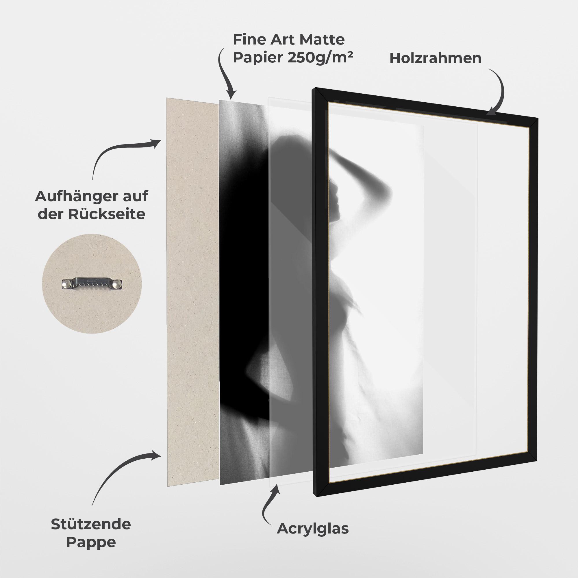 Gerahmte Poster Blurred Girl mockup 1