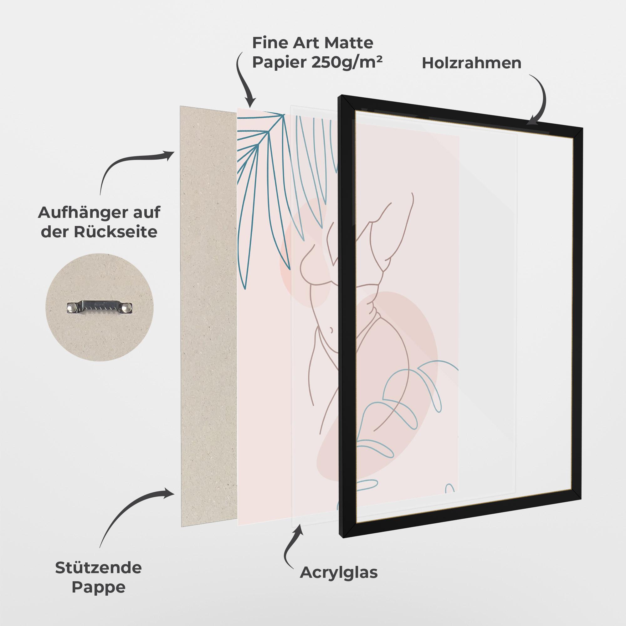 Gerahmte Poster Body Line Leaf mockup 1