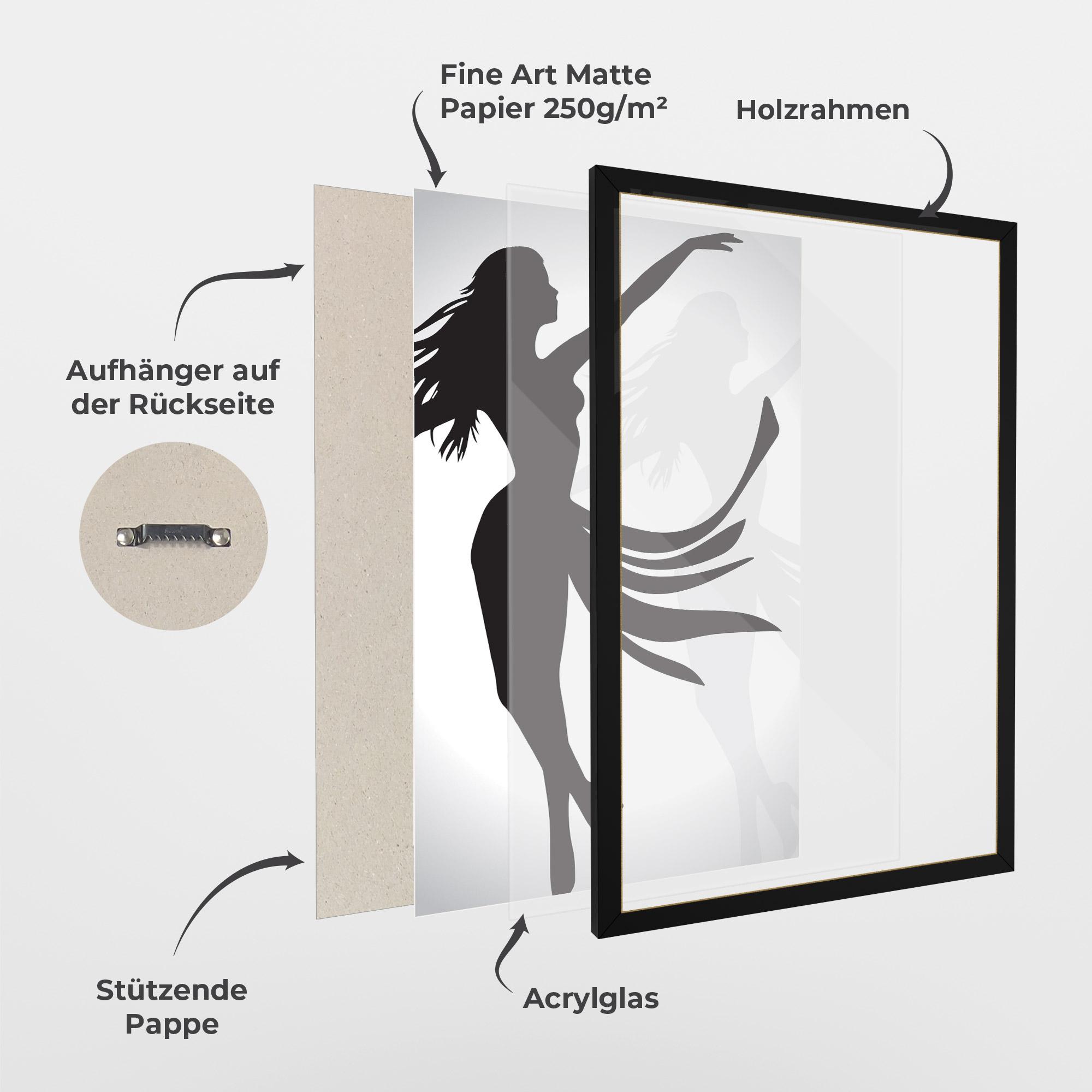 Gerahmte Poster Dance Shilouette mockup 1