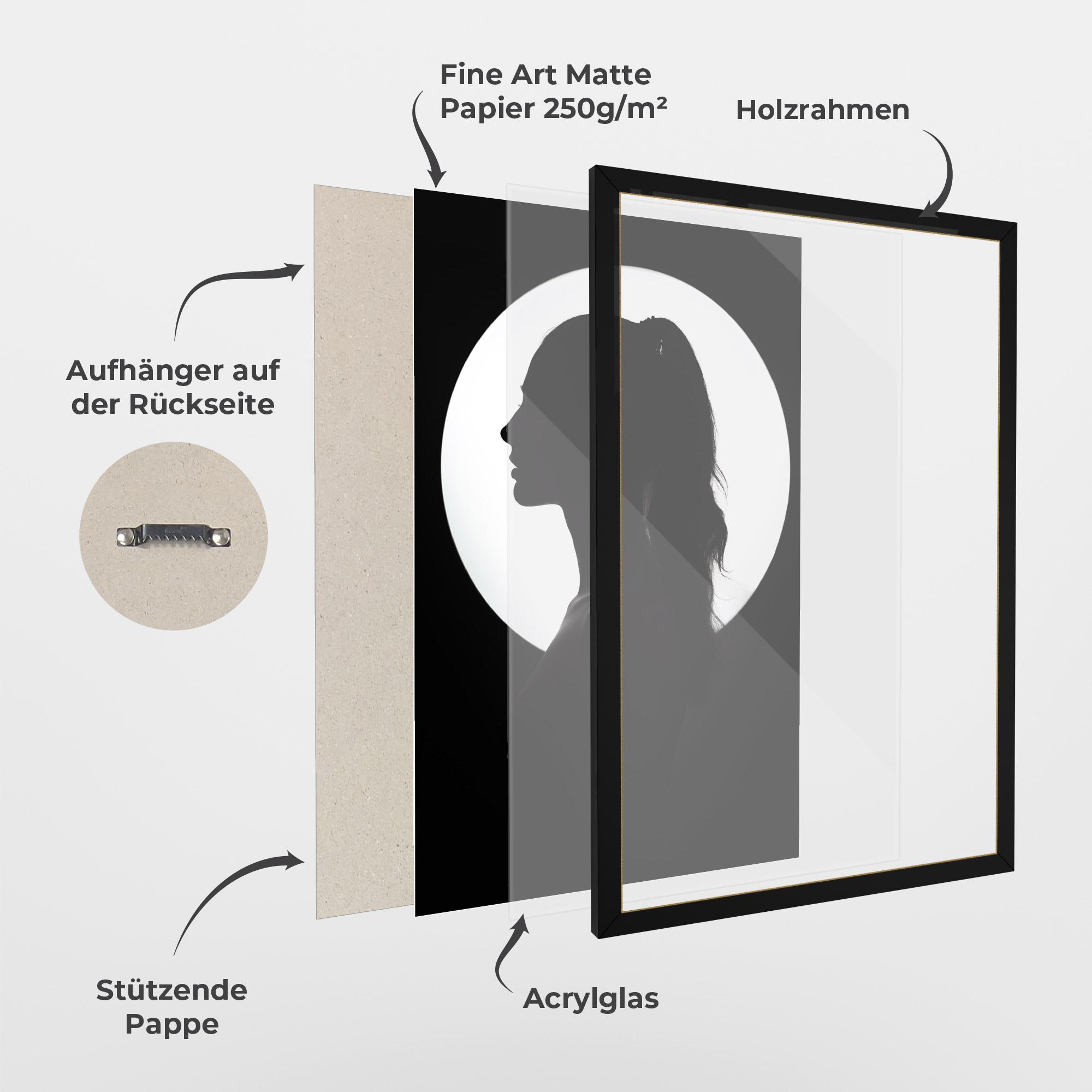 Gerahmte Poster Full Moon Girl mockup 1