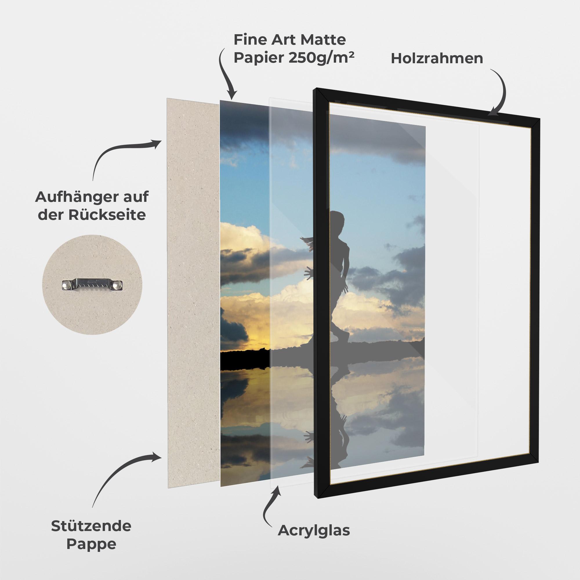 Gerahmte Poster Little Girl Jumping mockup 1