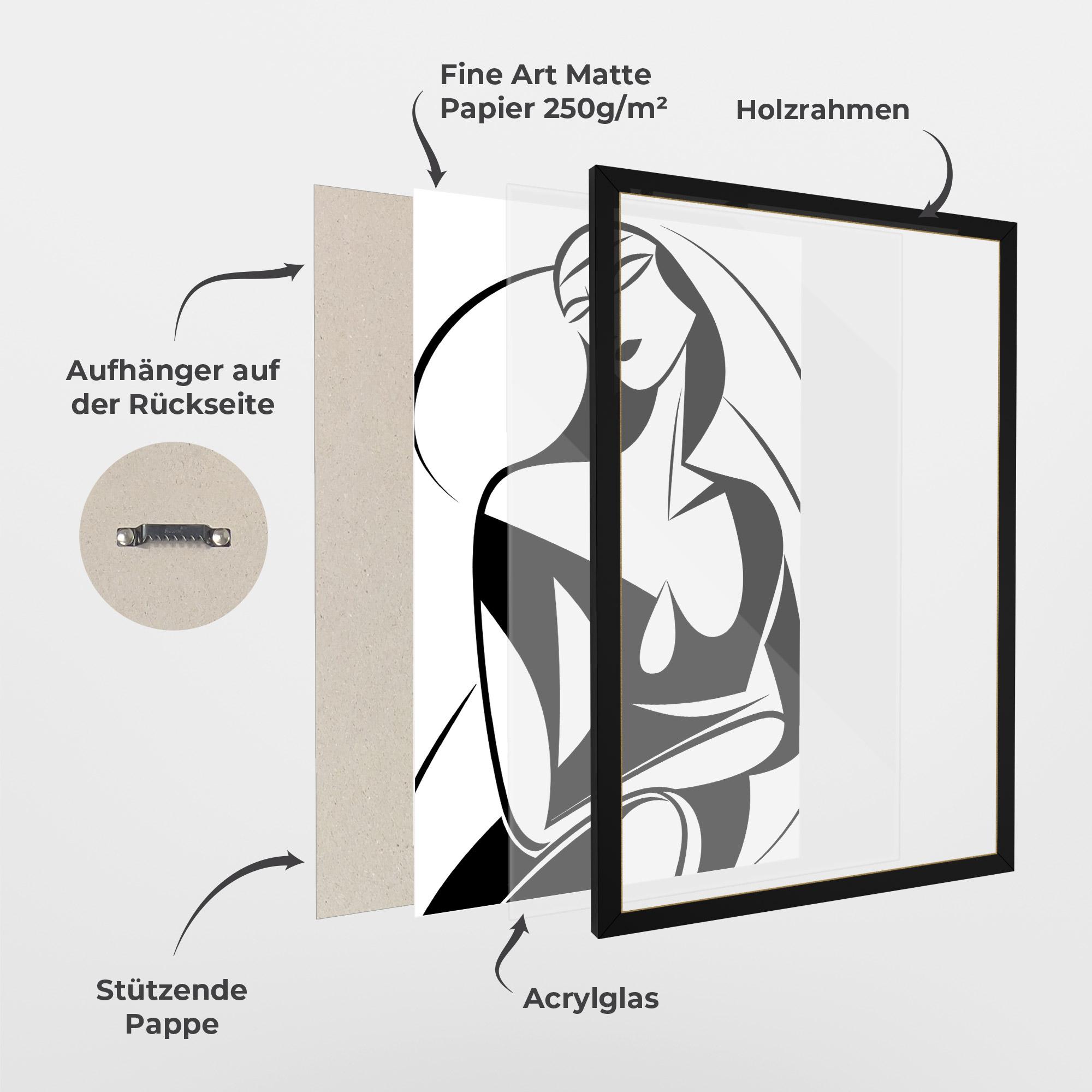 Gerahmte Poster Pretty Woman Shilouette mockup 1