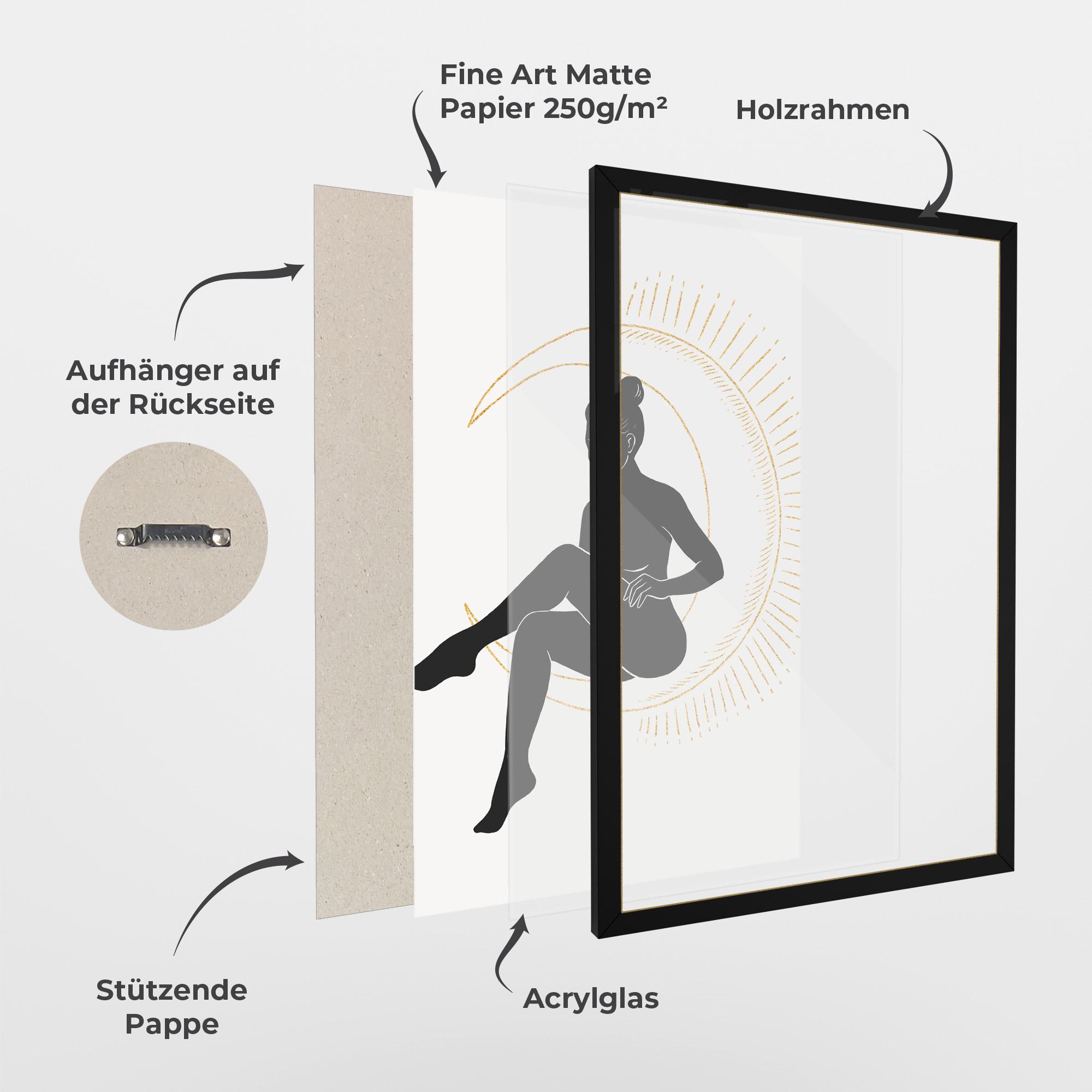 Gerahmte Poster Sitting On The Moon mockup 1